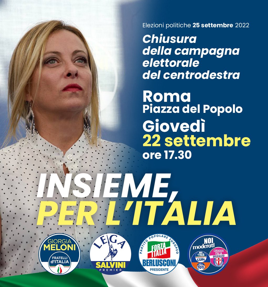 Chiusura della campagna elettorale del centrodestra a Roma