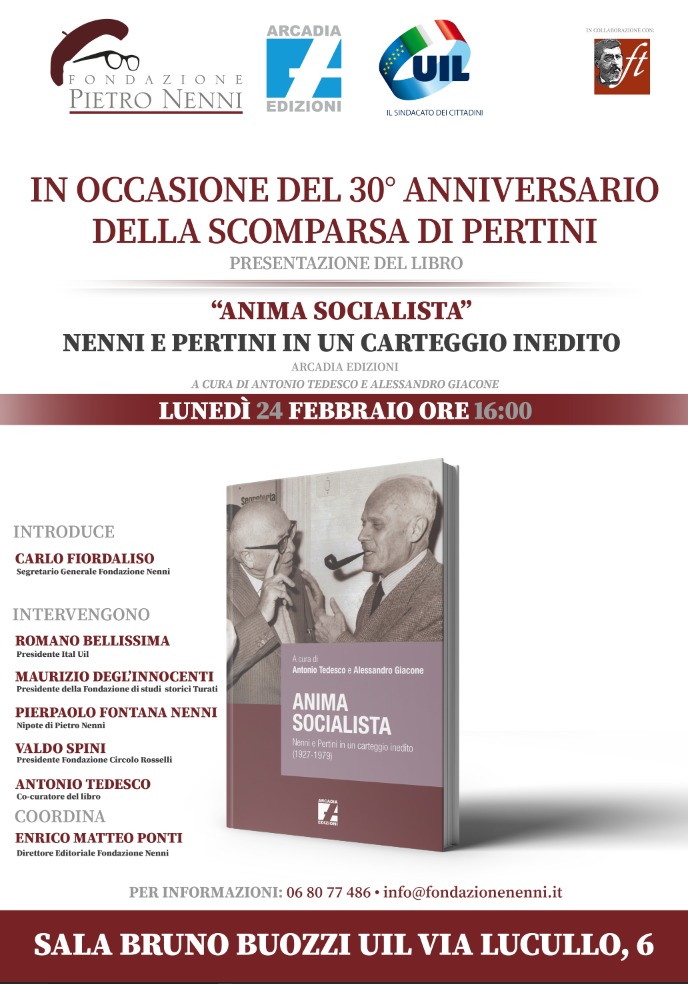 Presentazione del libro: “Anima socialista. Nenni e Pertini in un carteggio inedito”