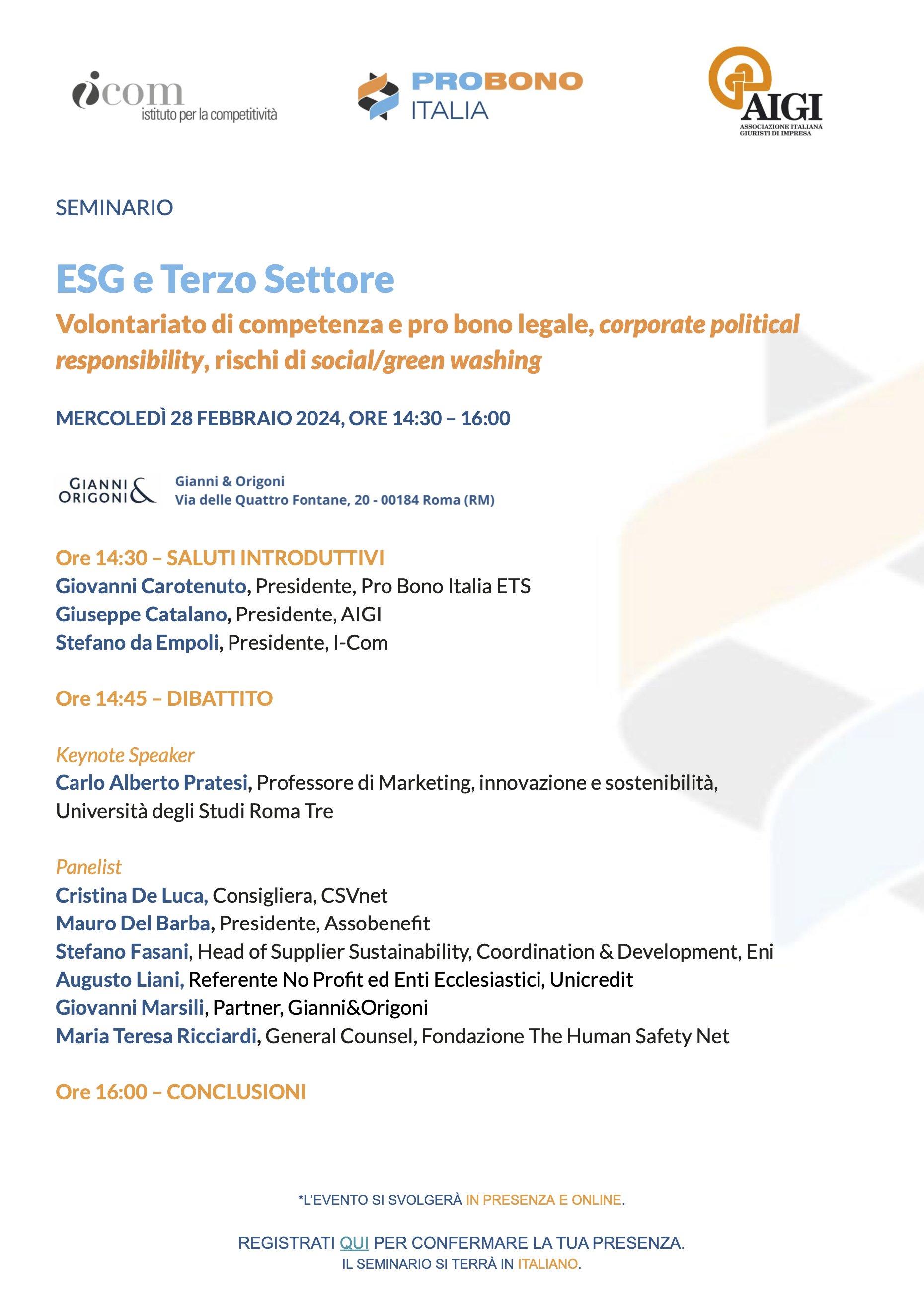 49th Italian Pro Bono Roundtable