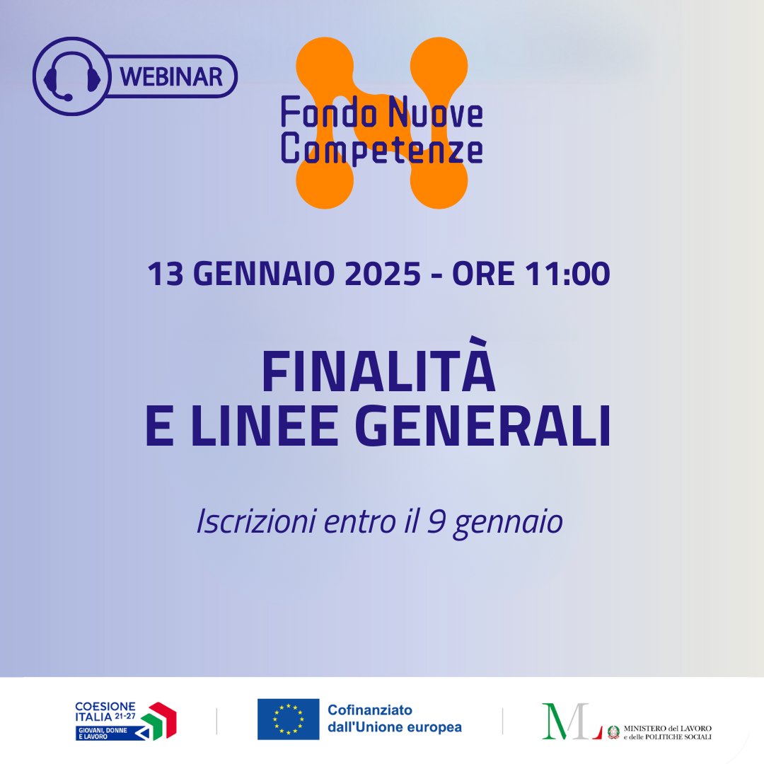 Fondo nuove competenze 3. Competenze per le innovazioni