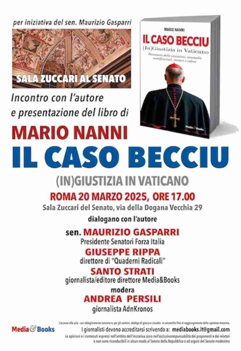 Presentazione del libro: "Il caso Becciu. (In) giustizia in Vaticano"