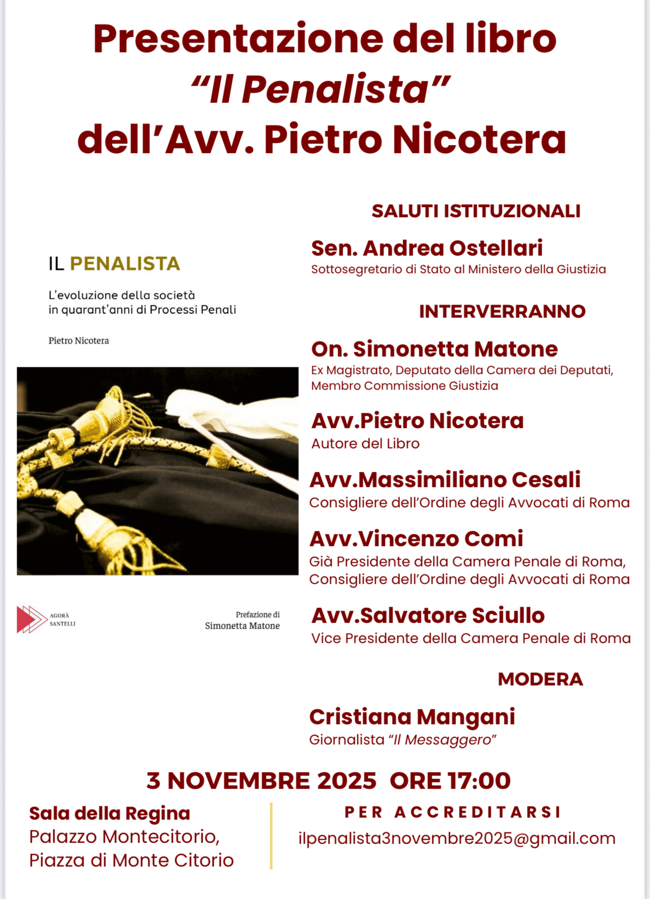 Presentazione del libro: “Il Penalista”
