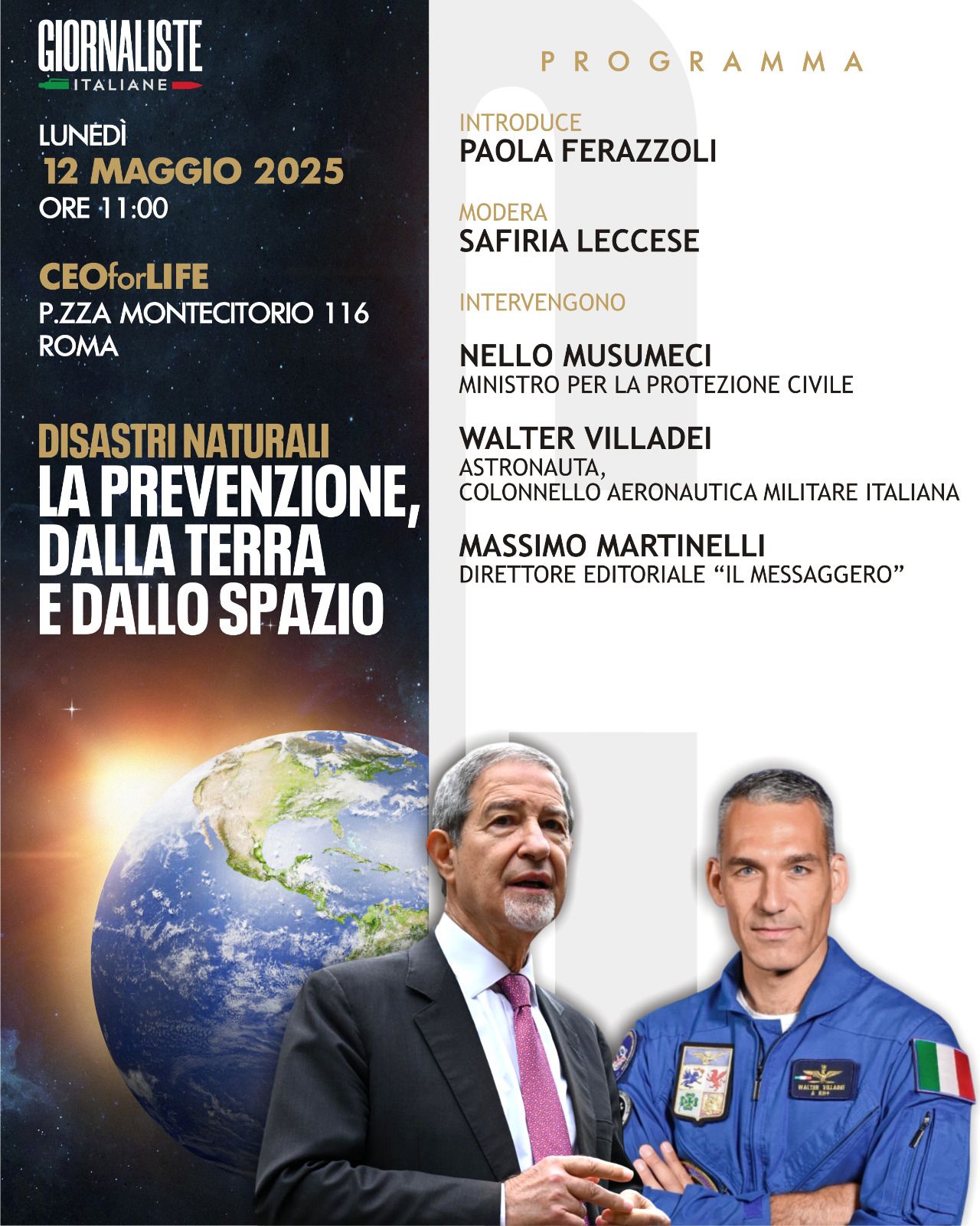 Disastri naturali. La prevenzione dalla Terra e dallo Spazio
