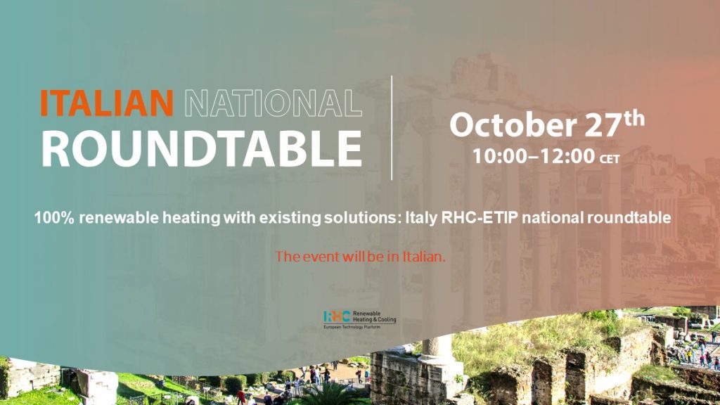 100% renewable heating with existing solutions: Italy RHC-ETIP national roundtable