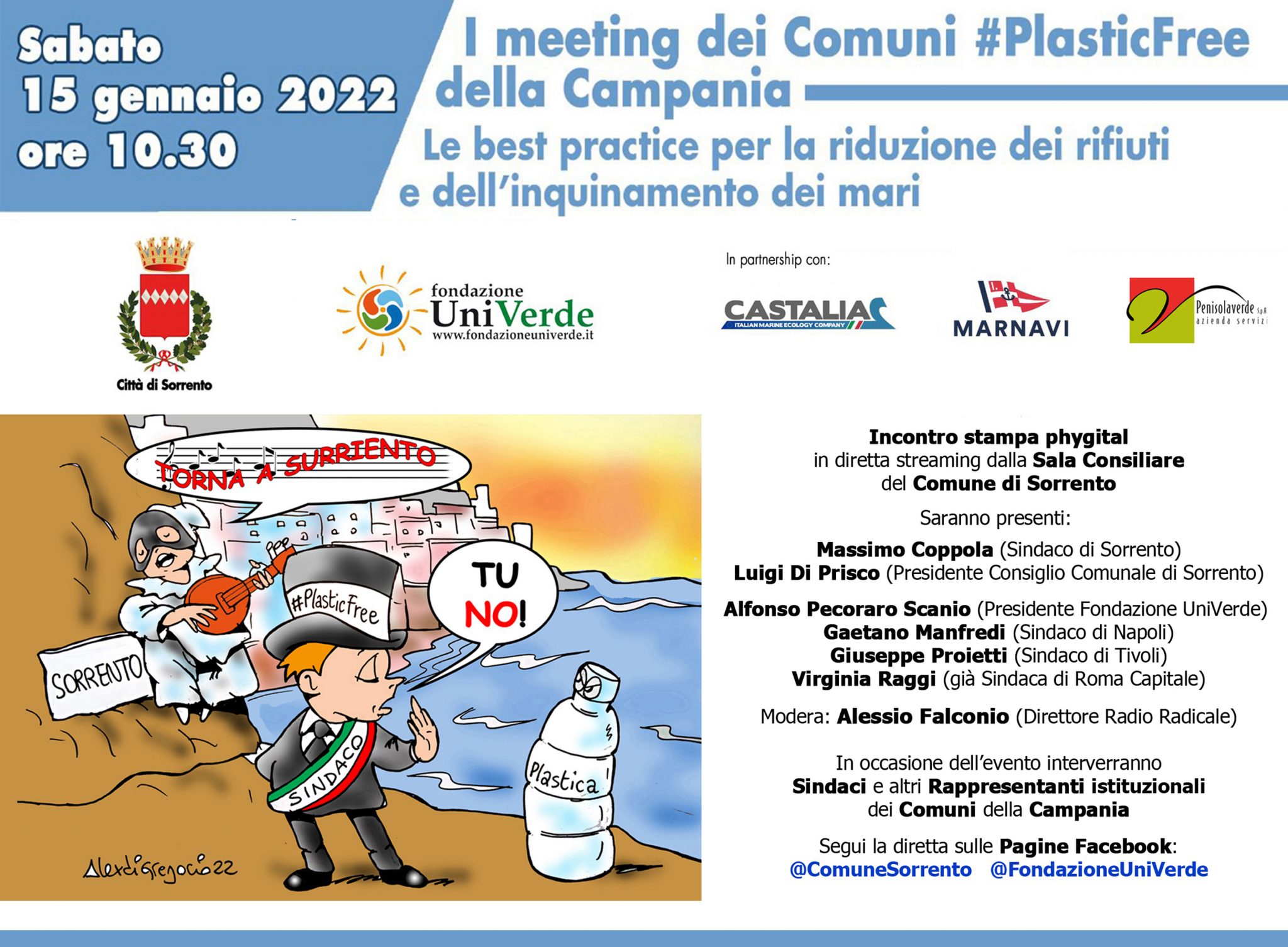 I meeting dei Comuni #PlasticFree della Campania. Le best practice per la riduzione dei rifiuti e dell’inquinamento dei mari