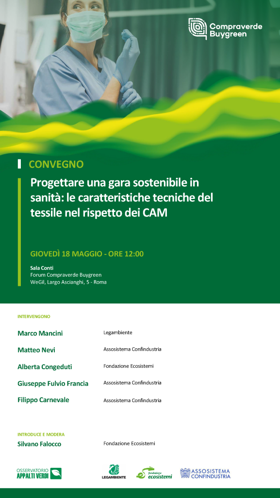 Progettare una gara sostenibile in sanit&agrave;: le caratteristiche tecniche del tessile nel rispetto dei CAM