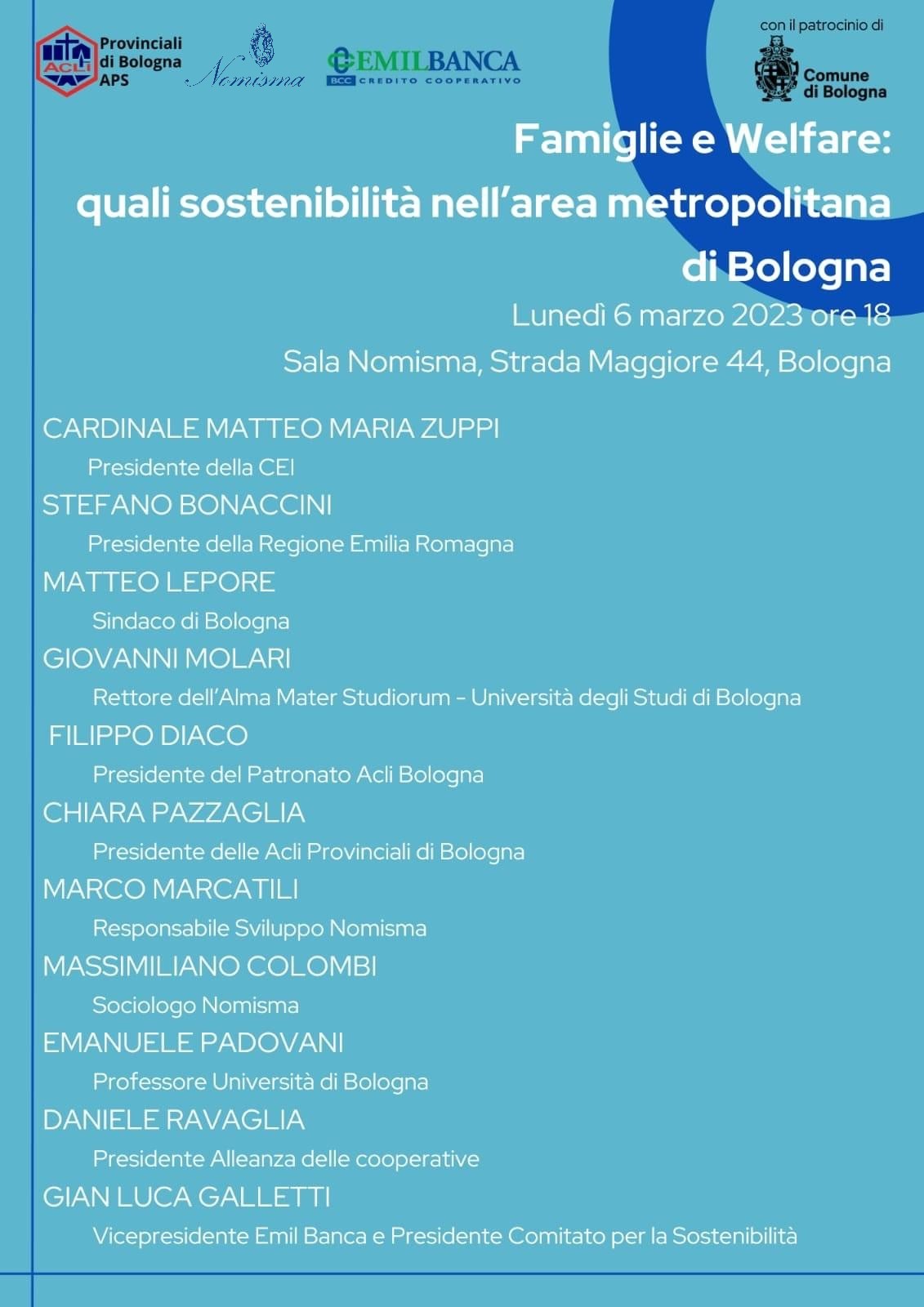 Famiglie e Welfare: quali sostenibilit&agrave; nell&rsquo;area metropolitana di Bologna