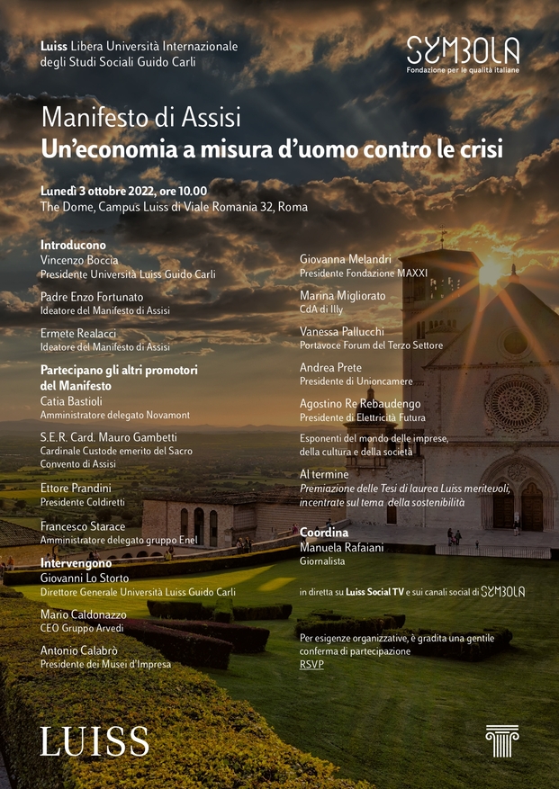 Manifesto di Assisi: un'economia a misura d'uomo contro le crisi