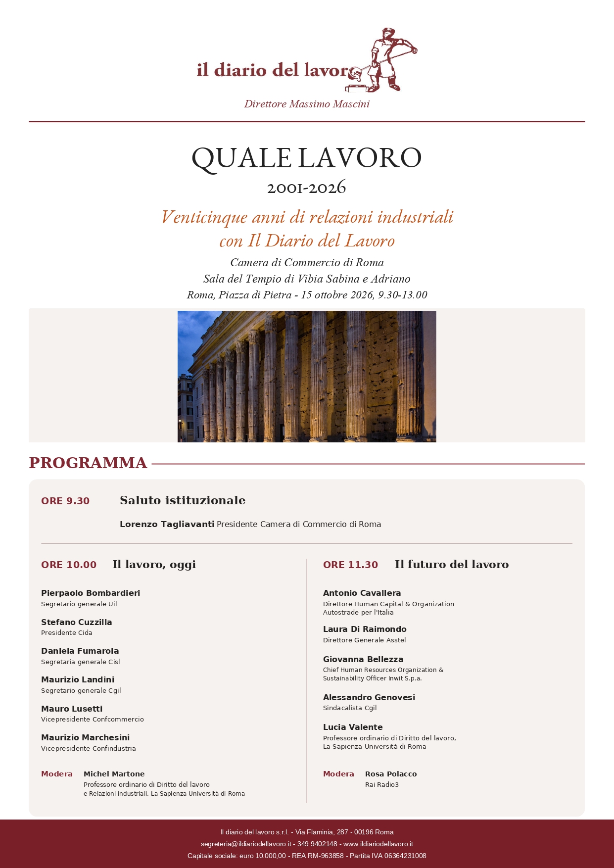 Quale lavoro, 2001-2006: venticinque anni di relazioni industriali con Il Diario del Lavoro