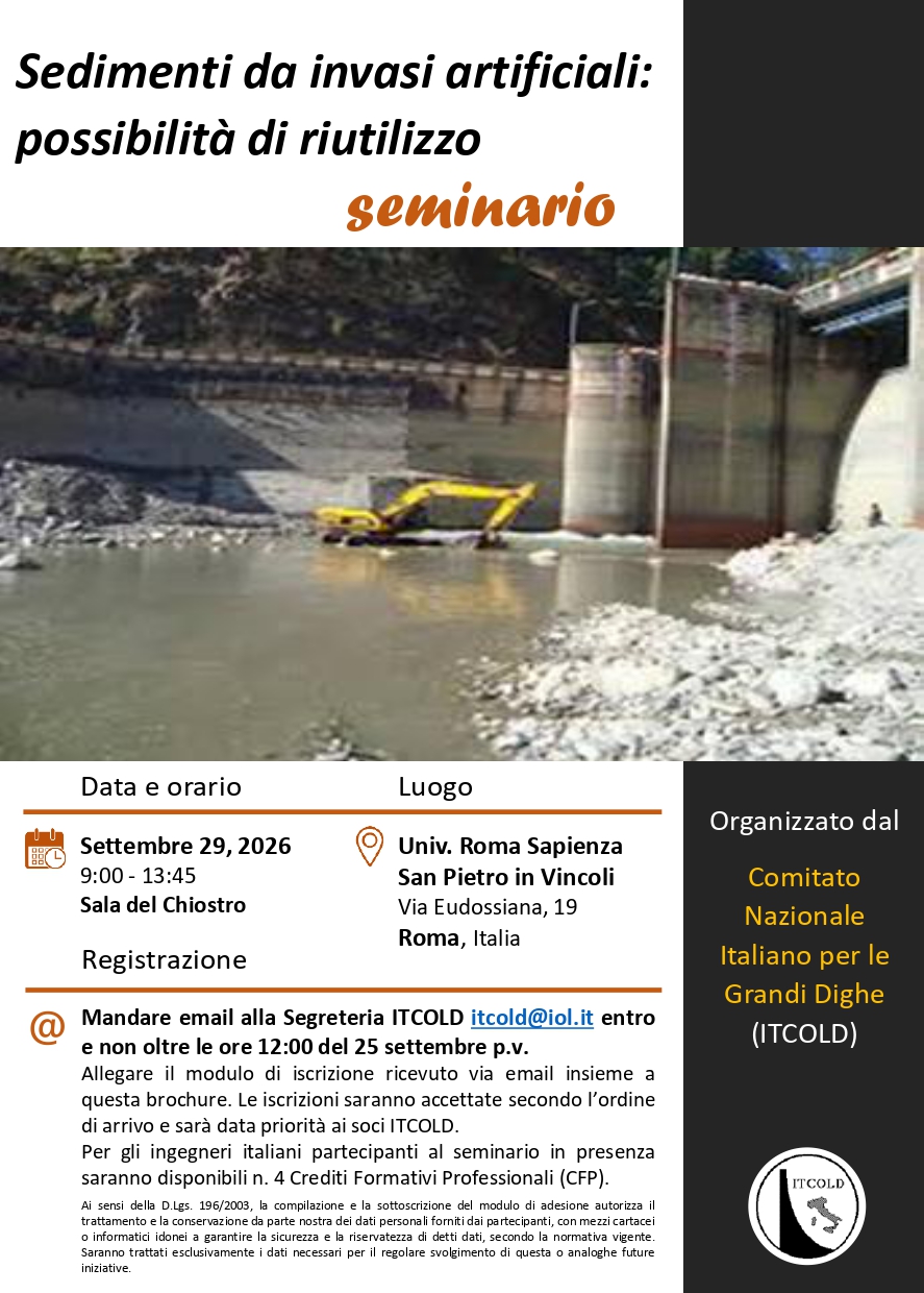 Sedimenti da invasi artificiali. Possibilità di riutilizzo