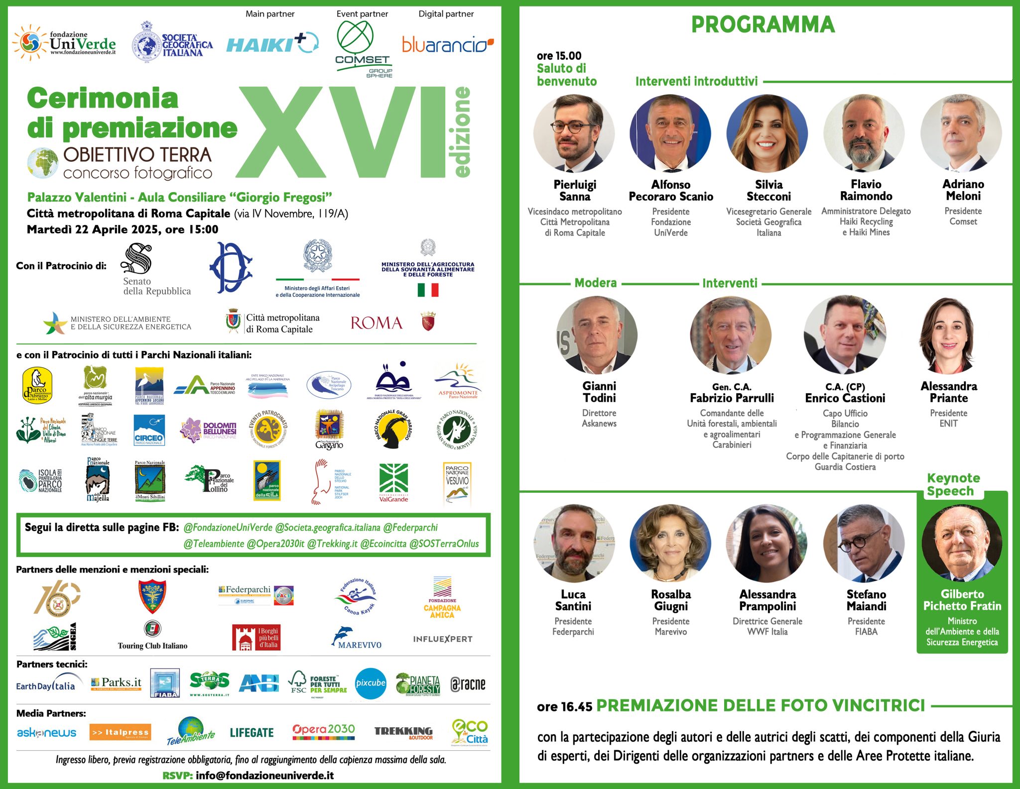 Cerimonia di premiazione di “Obiettivo Terra” 2025