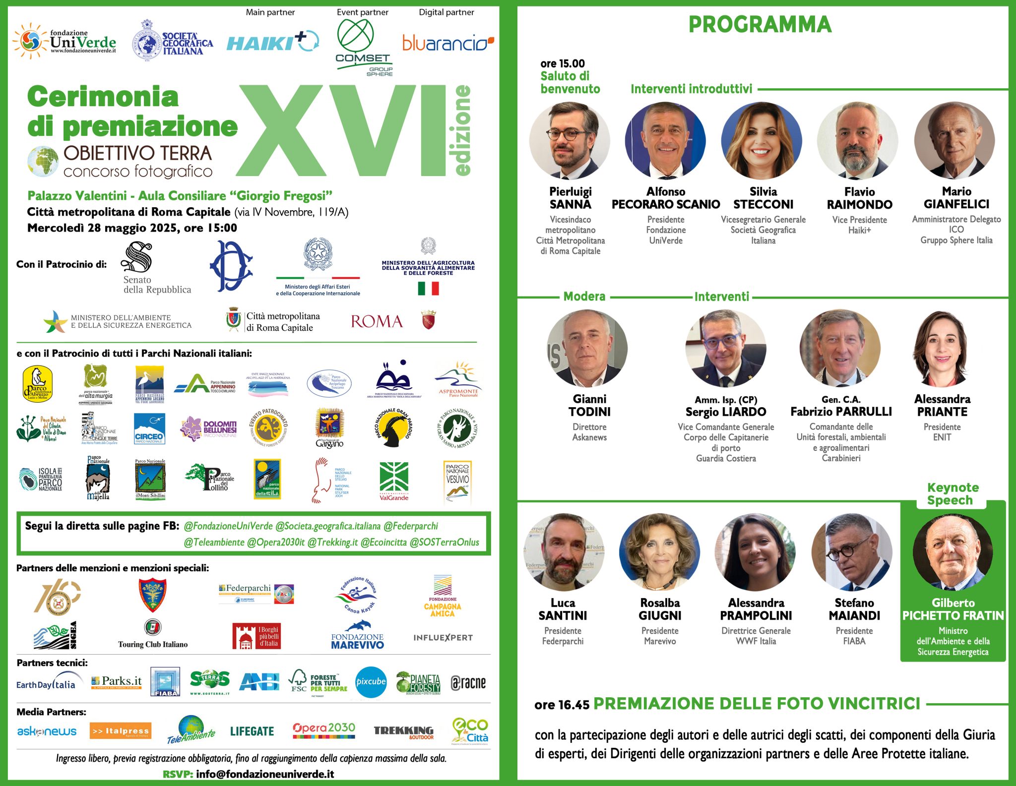 Cerimonia di premiazione di “Obiettivo Terra” 2025