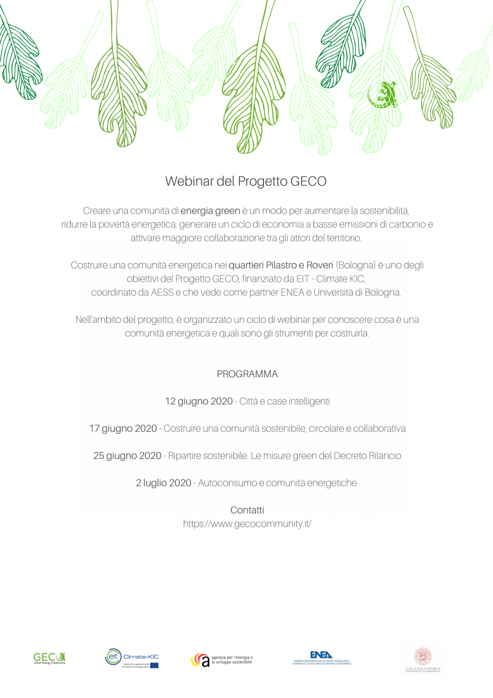 Progetto Geco - Ripartire sostenibile. Le misure green del Decreto Rilancio