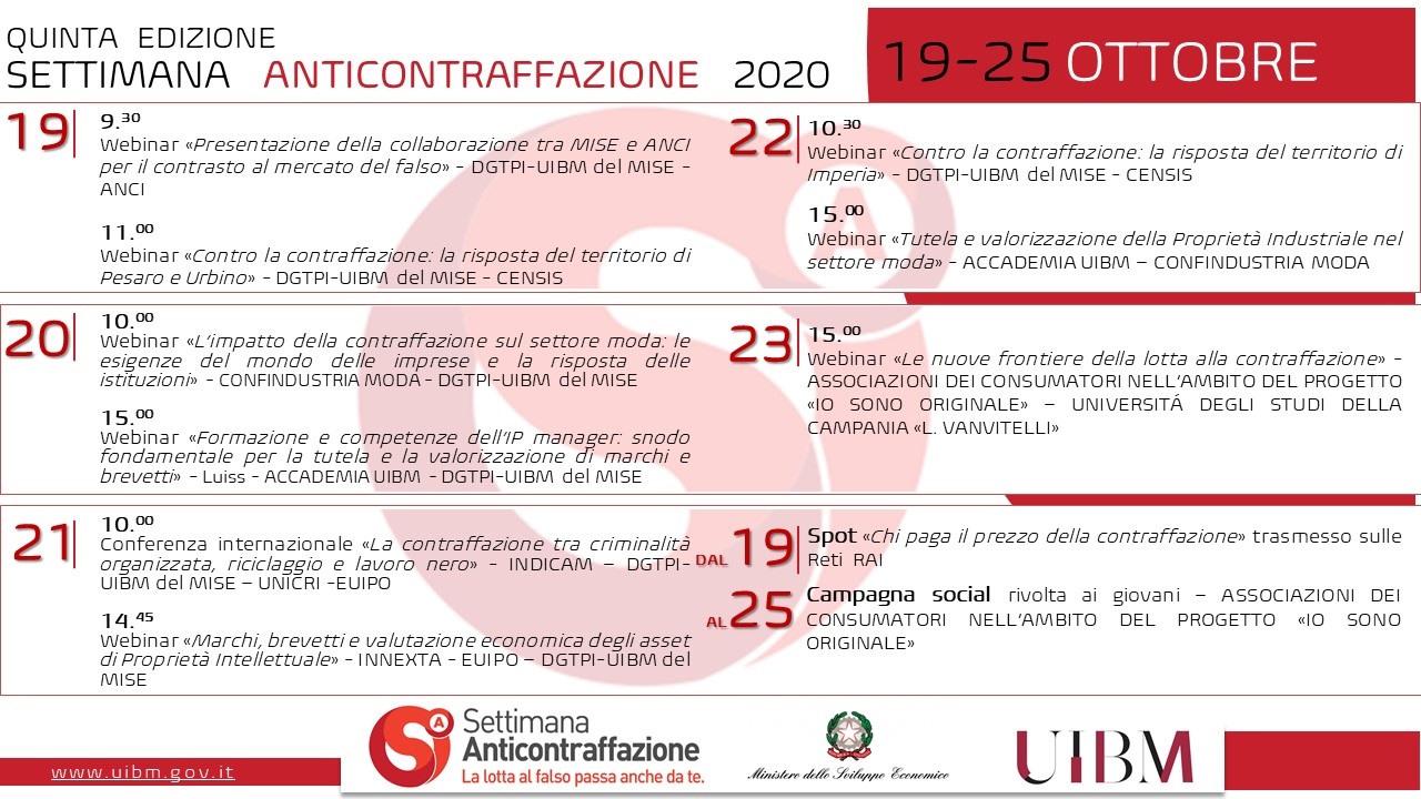 V Edizione della "Settimana dell'anticontraffazione"