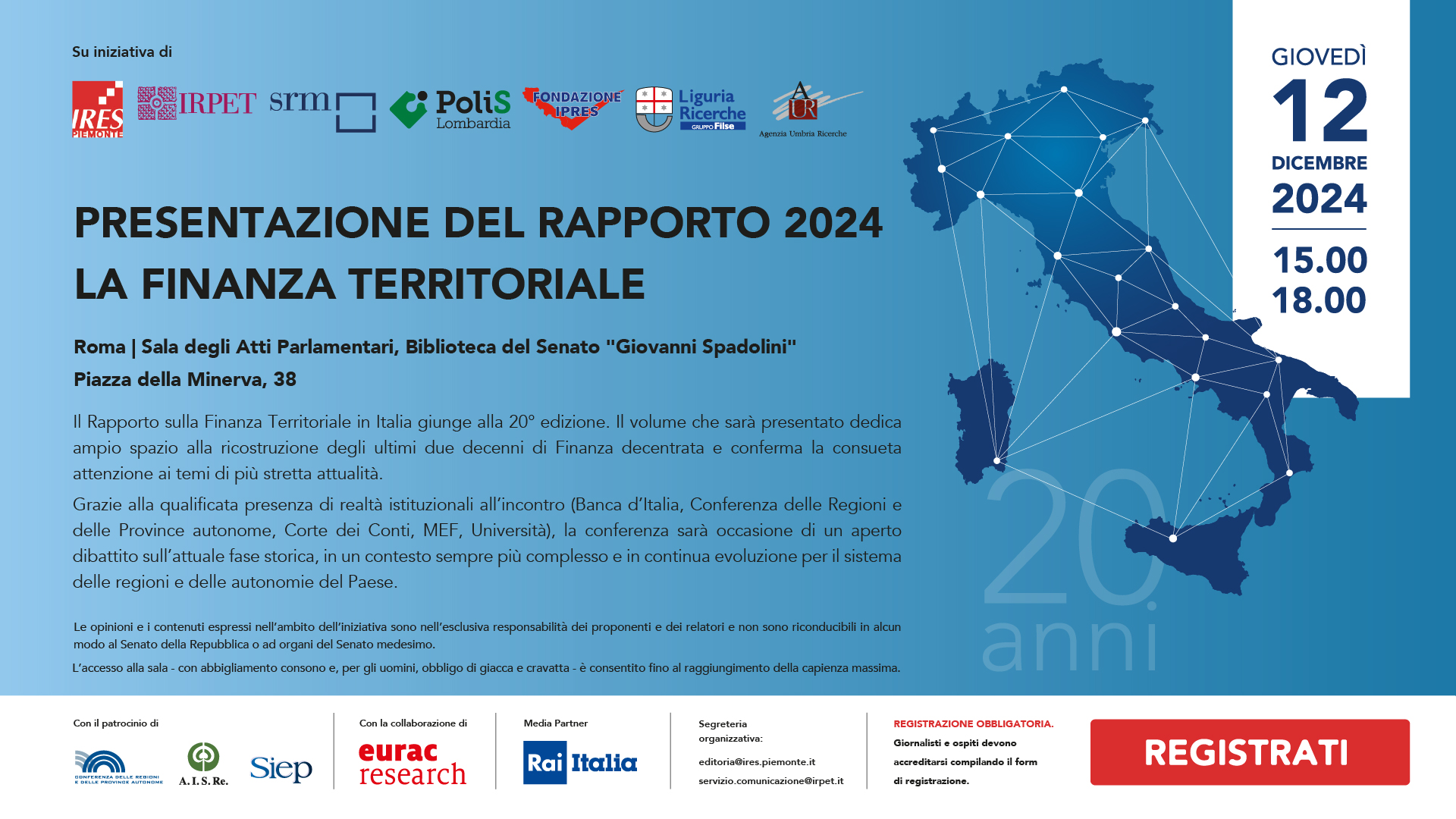 Presentazione del Rapporto Finanza Territoriale in Italia 2024