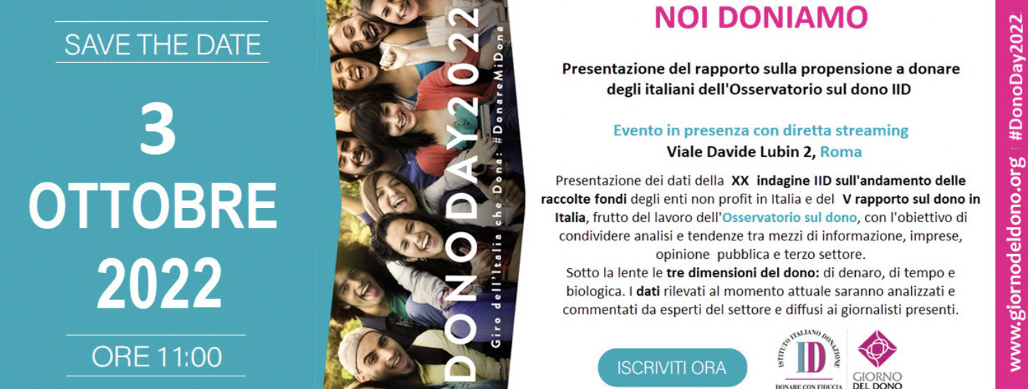 Noi doniamo – Presentazione del rapporto sulla propensione a donare degli italiani