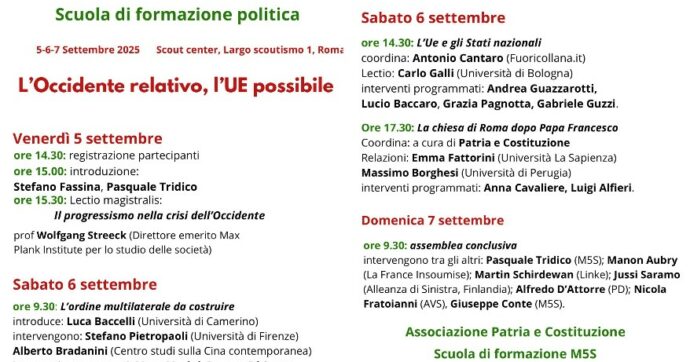 Scuola di formazione politica: "L'Occidente relativo, l'UE possibile"