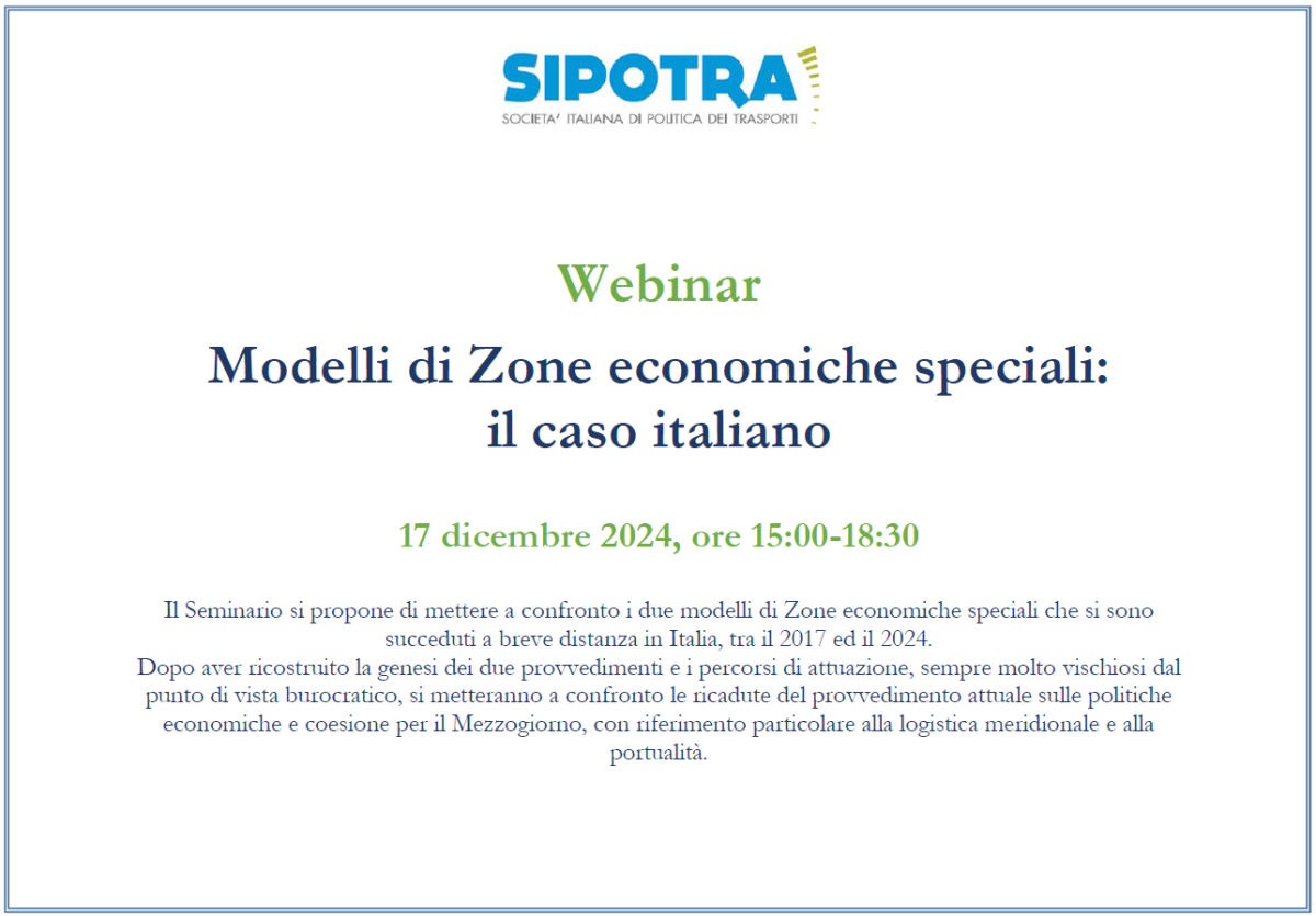 Modelli di Zone economiche speciali: il caso italiano