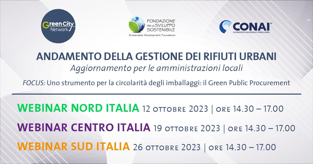 Ciclo di Webinar 2023 del Green City Network e CONAI: aggiornamento alle amministrazioni locali