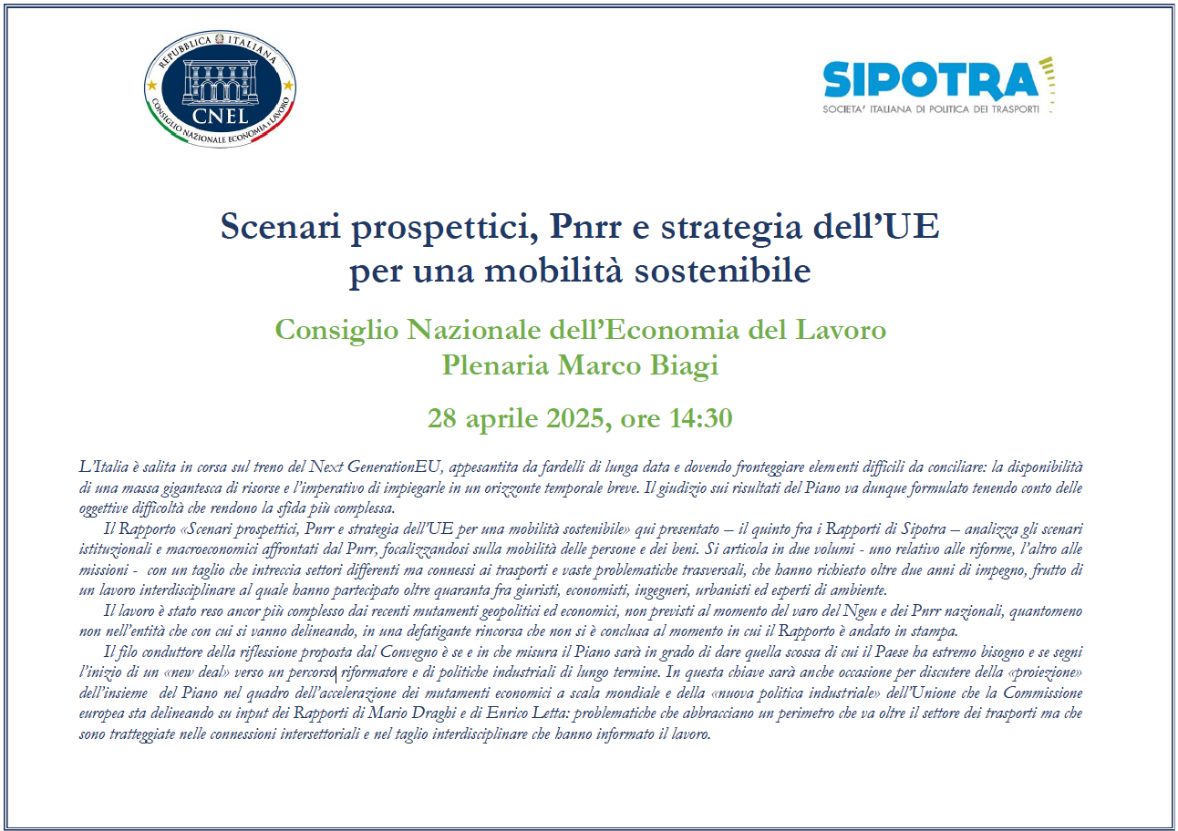 Scenari prospettici, Pnrr e strategia dell’UE per una mobilità sostenibile