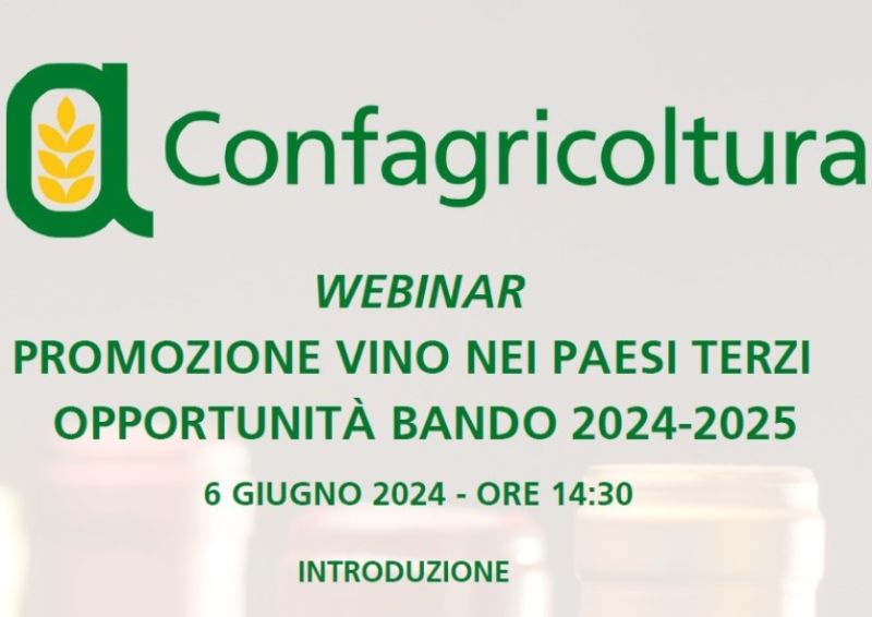 Promozione Vino nei Paesi terzi - Opportunità Bando 2024 - 2025