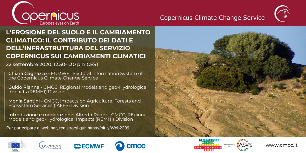 L’erosione del suolo e il cambiamento climatico: il contributo dei dati e dell’infrastruttura del Servizio Copernicus sui cambiamenti climatici