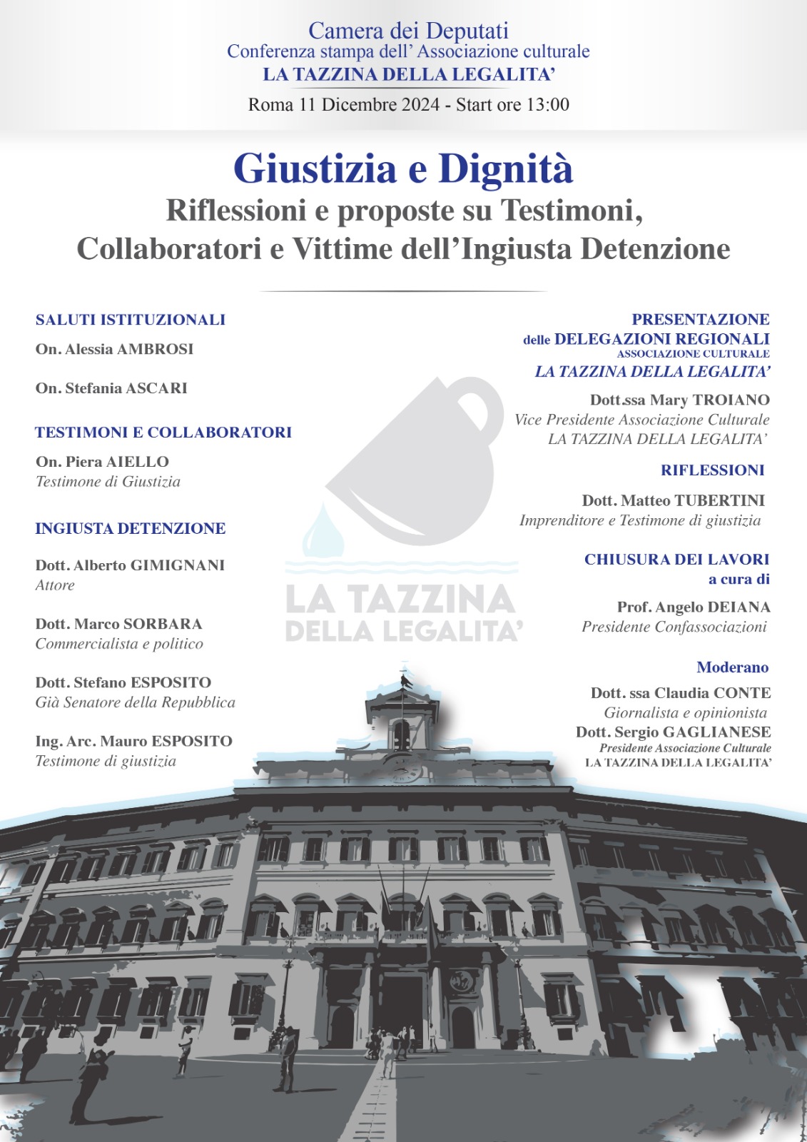 Giustizia e Dignit&agrave;: Riflessioni e proposte su Testimoni,&nbsp;Collaboratori e Vittime dell&rsquo;Ingiusta Detenzione