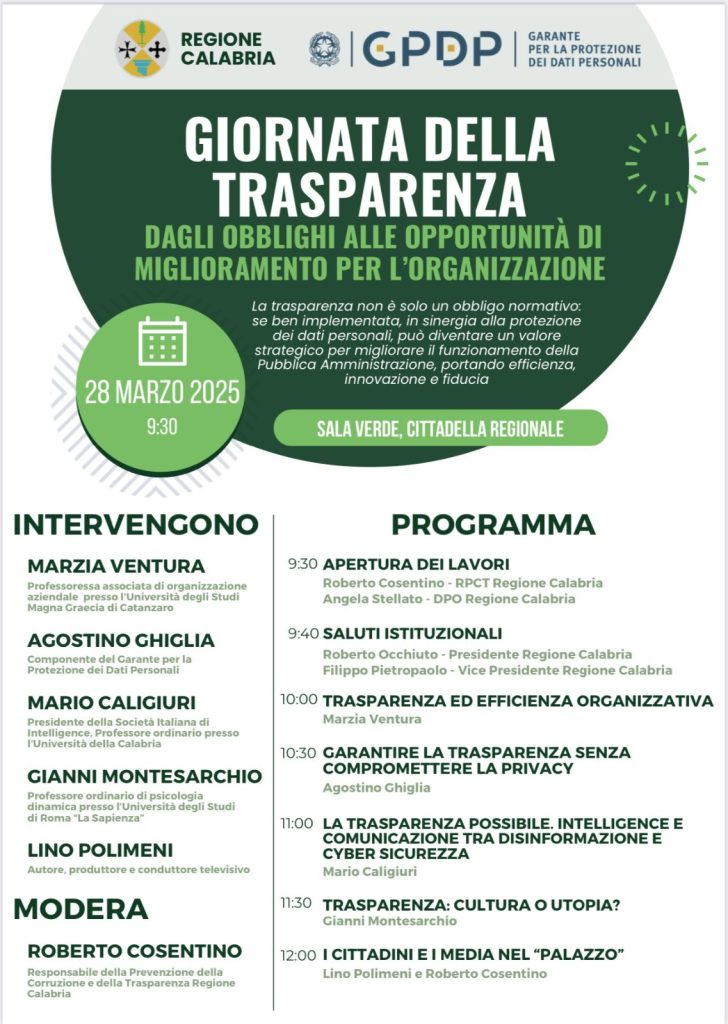 Giornata della trasparenza. Dagli obblighi alle opportunità di miglioramento per l'organizzazione
