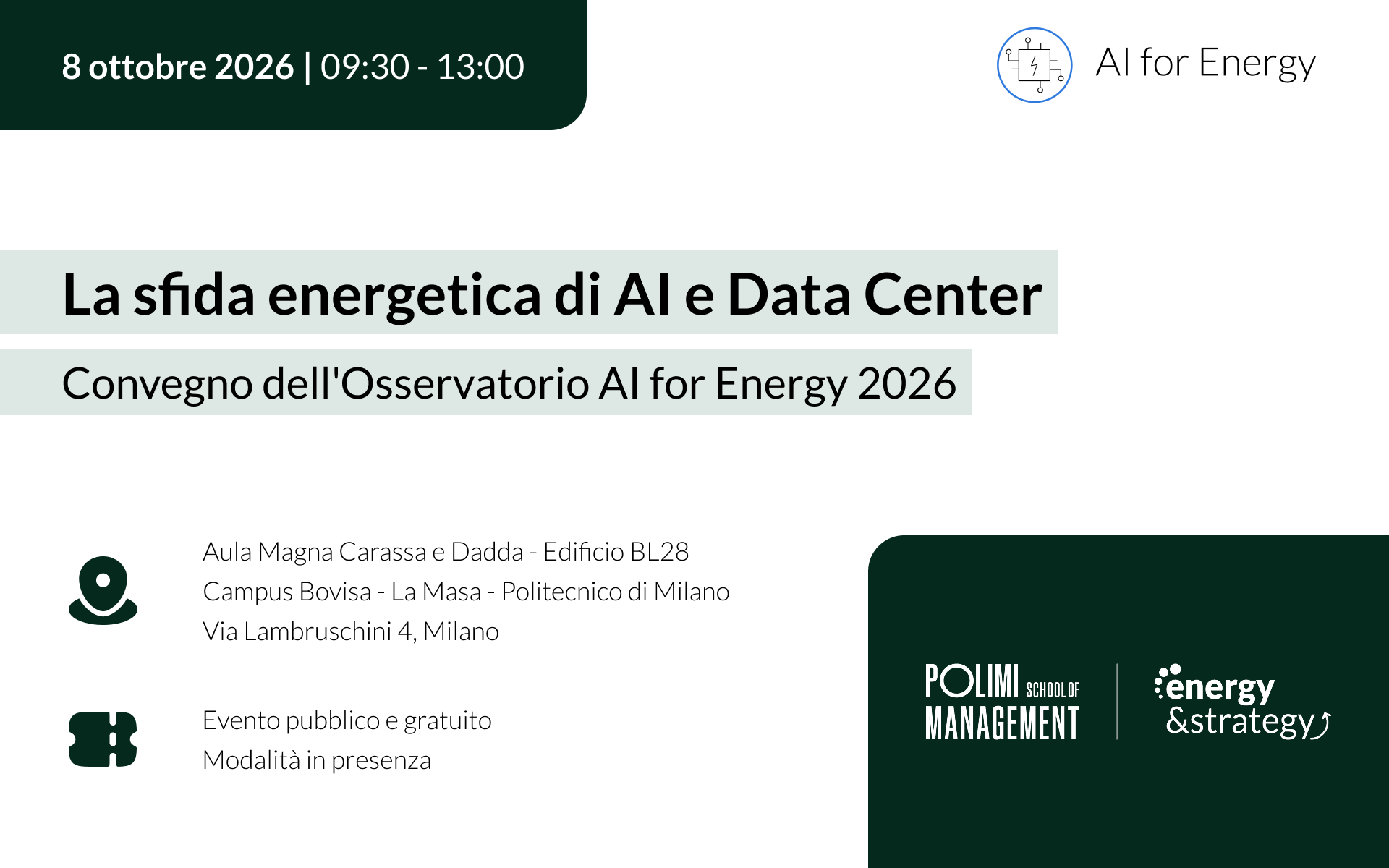La sfida energetica di AI e Data Center