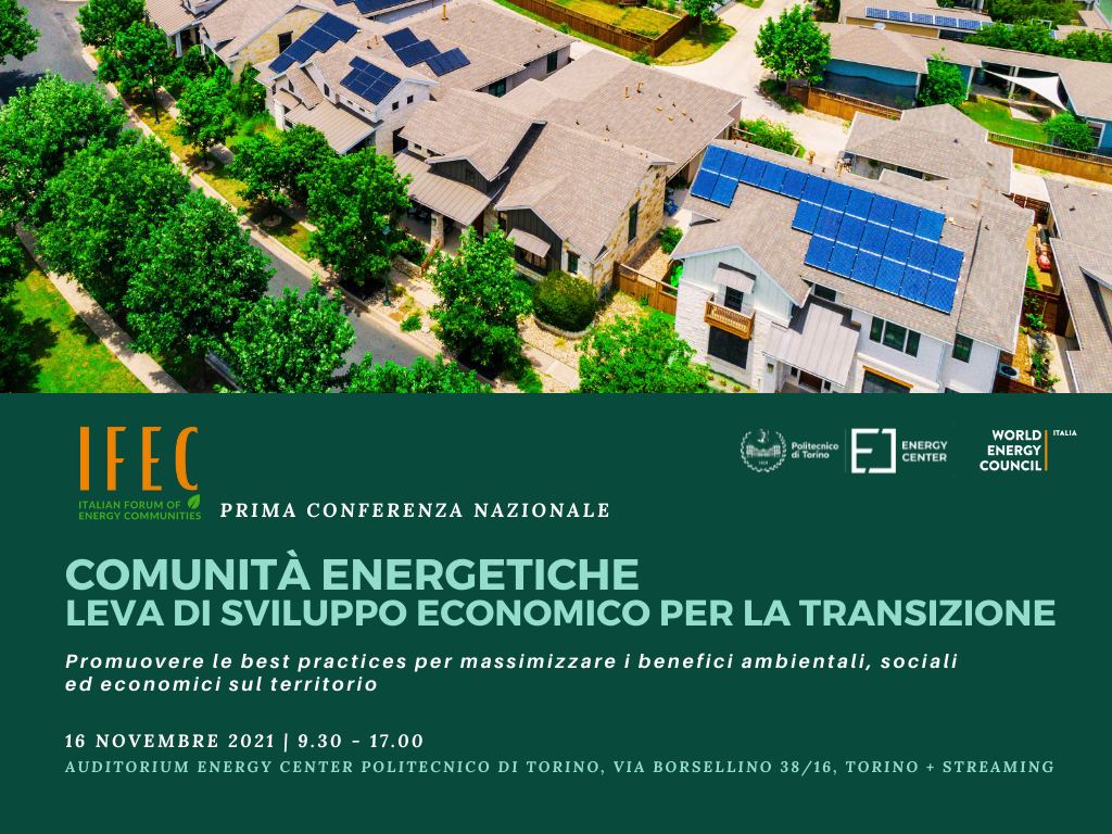 Comunit&agrave; energetiche leva di sviluppo economico per la transizione