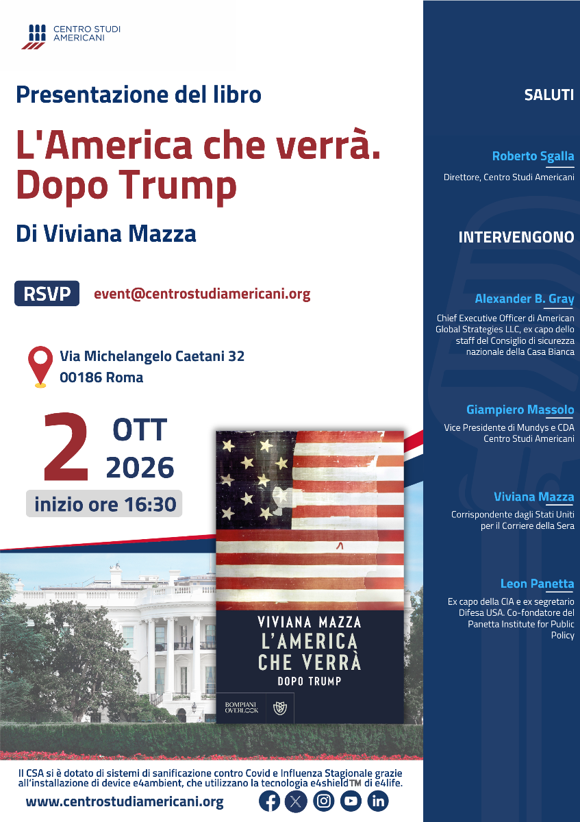 Presentazione del libro: “L’America che verrà. Dopo Trump” di Viviana Mazza