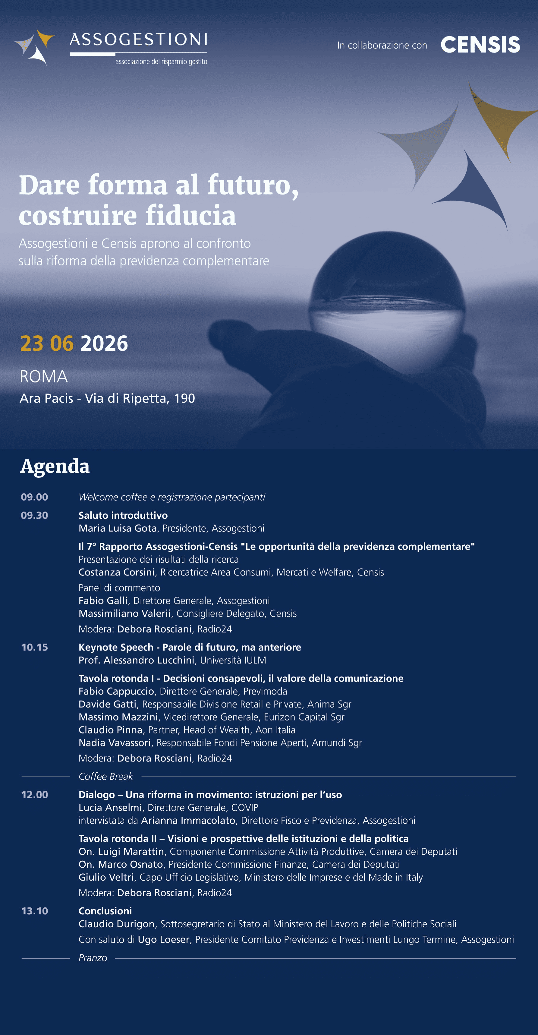 Le opportunità della previdenza complementare - Rapporto Assogestioni-Censis