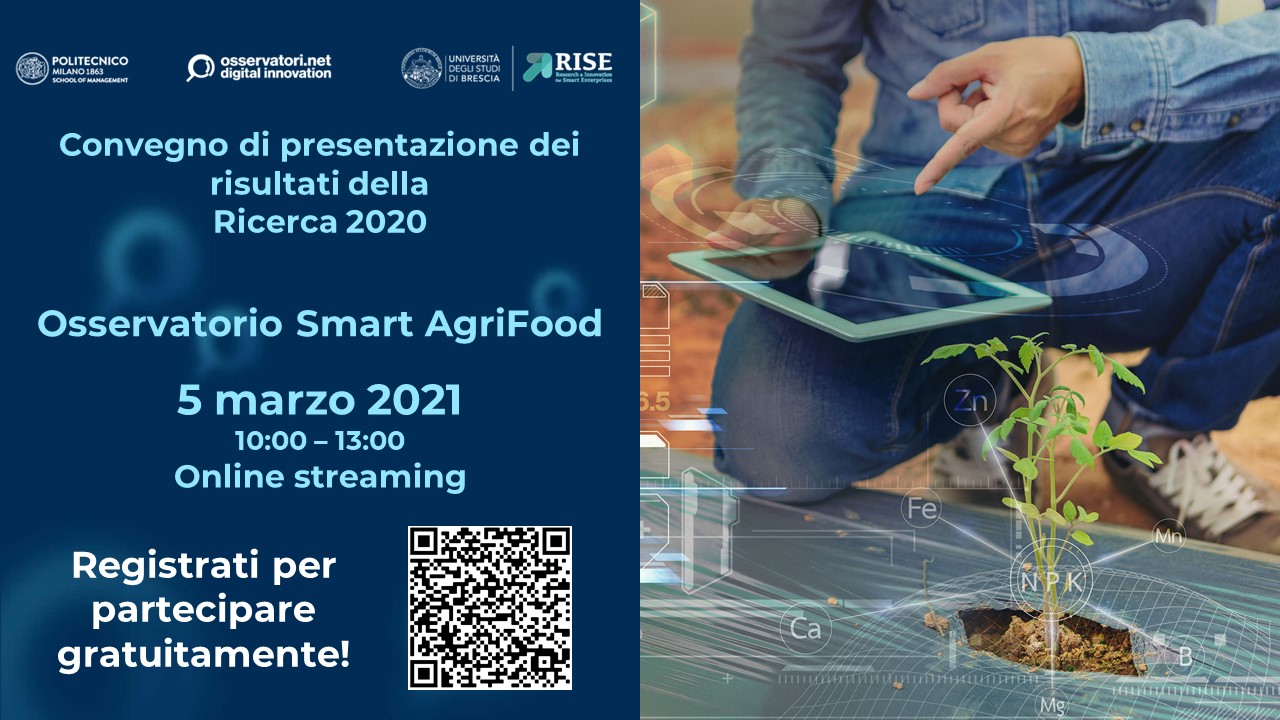 Presentazione dei risultati della ricerca dell'Osservatorio Smart Agrifood - edizione 2020