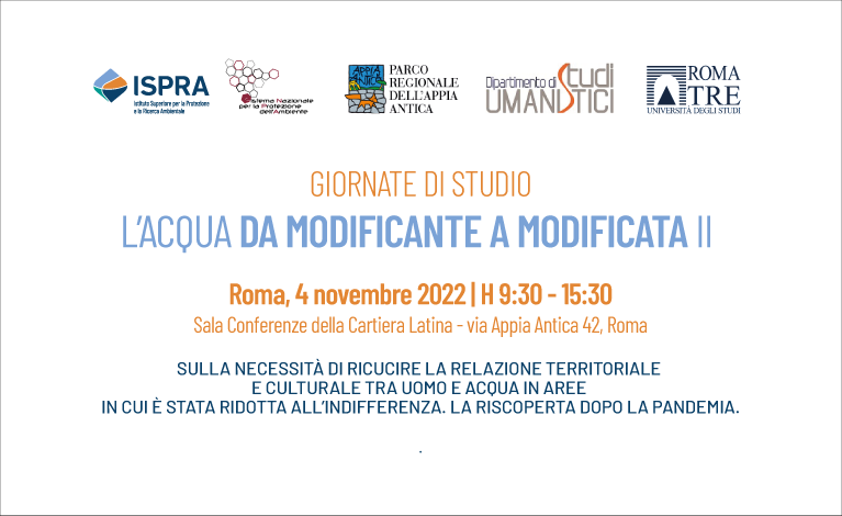 Giornate di Studio: L&rsquo;acqua &ldquo;da modificante a modificata&rdquo; - II Edizione