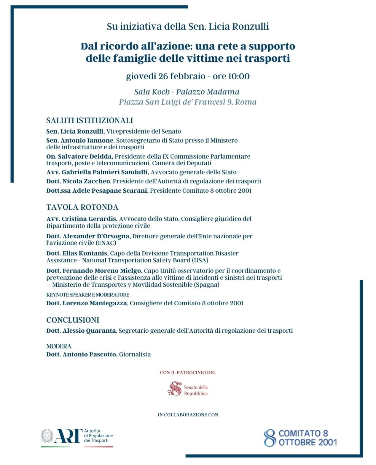 Dal ricordo all’azione: una rete a supporto delle famiglie delle vittime nei trasporti