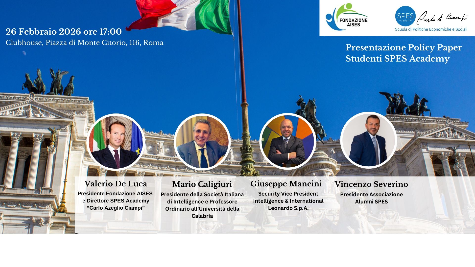 Presentazione ufficiale dei Policy Paper elaborati dagli studenti nell&rsquo;ambito dei corsi di Alta Formazione: &ldquo;Le Nuove Frontiere dell&rsquo;Intelligenza Artificiale&rdquo; e &ldquo;Intelligence Economica e Interesse Nazionale&rdquo;