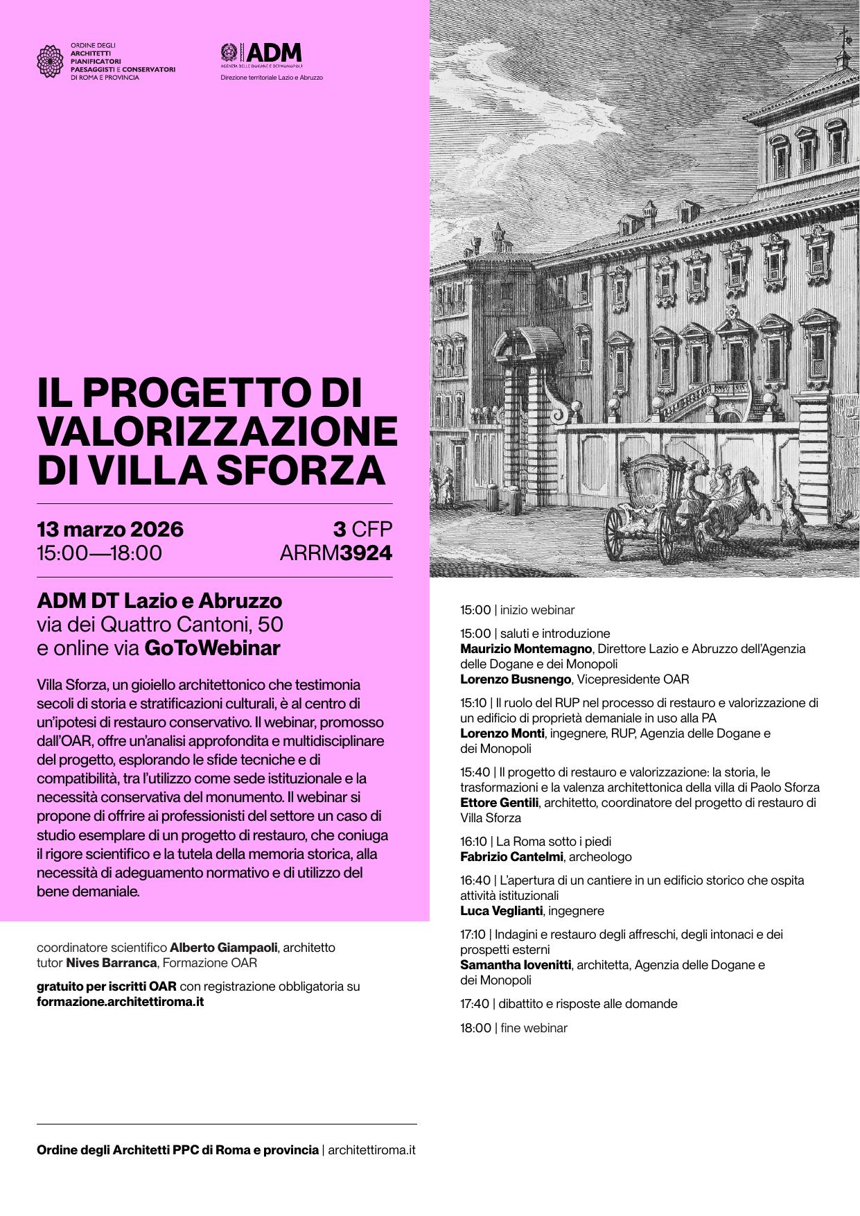 Il progetto di valorizzazione di villa sforza