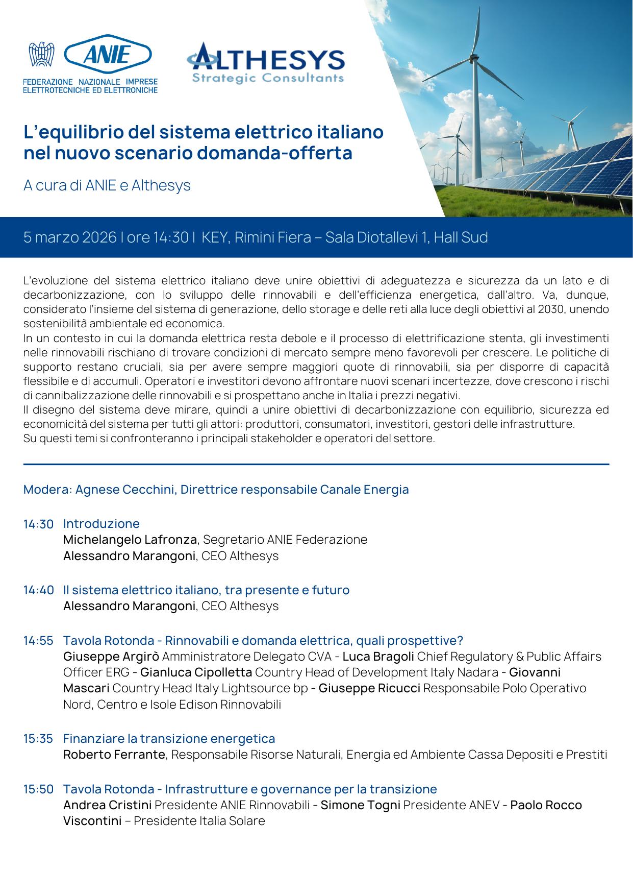 L'equilibrio del sistema elettrico italiano nel nuovo scenario domanda-offerta