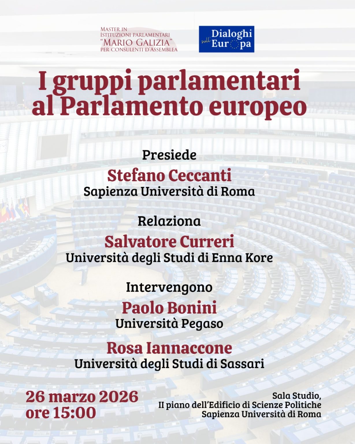 I gruppi parlamentari al parlamento europeo