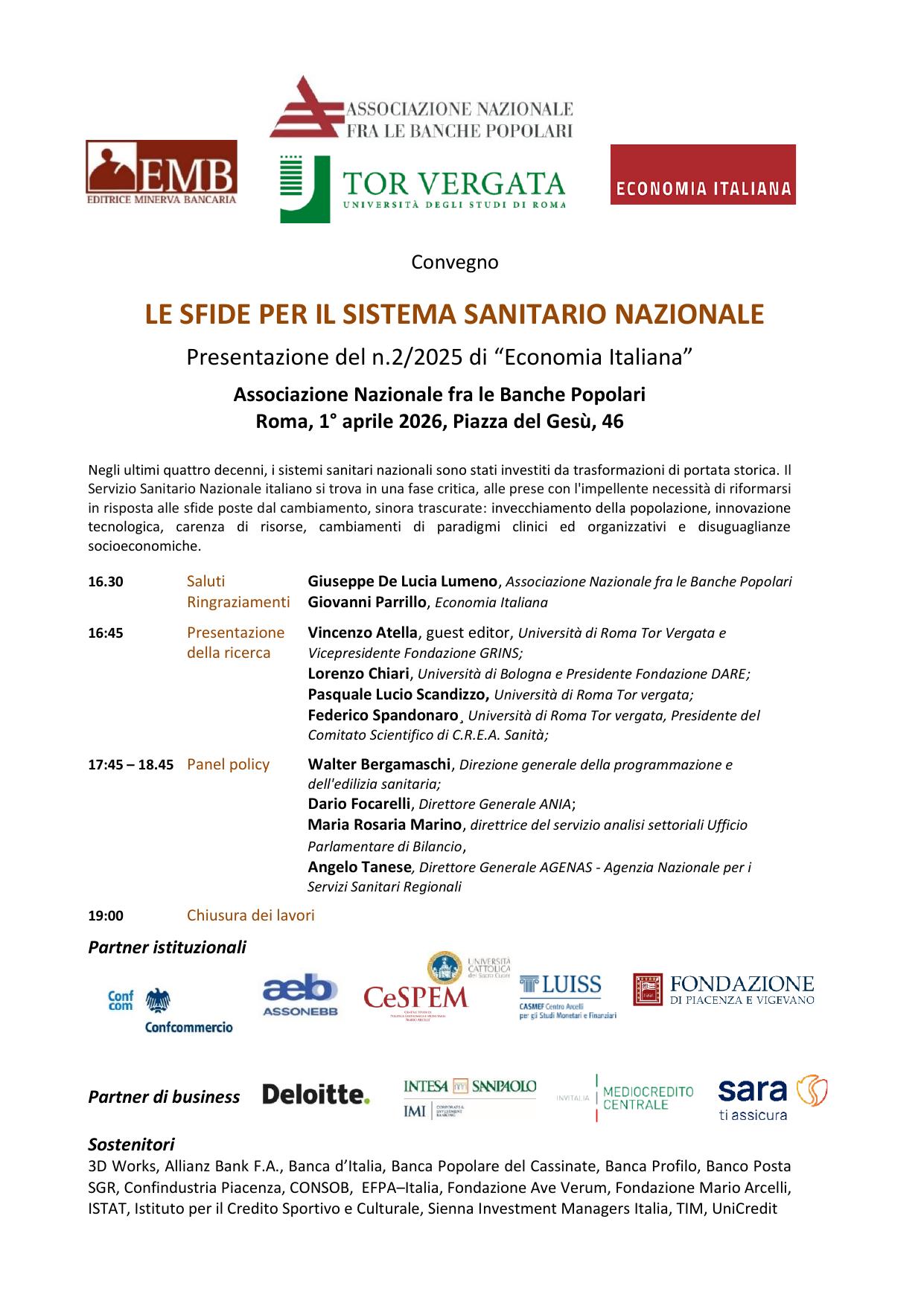 Economia Italiana - Le sfide per il sistema sanitario nazionale