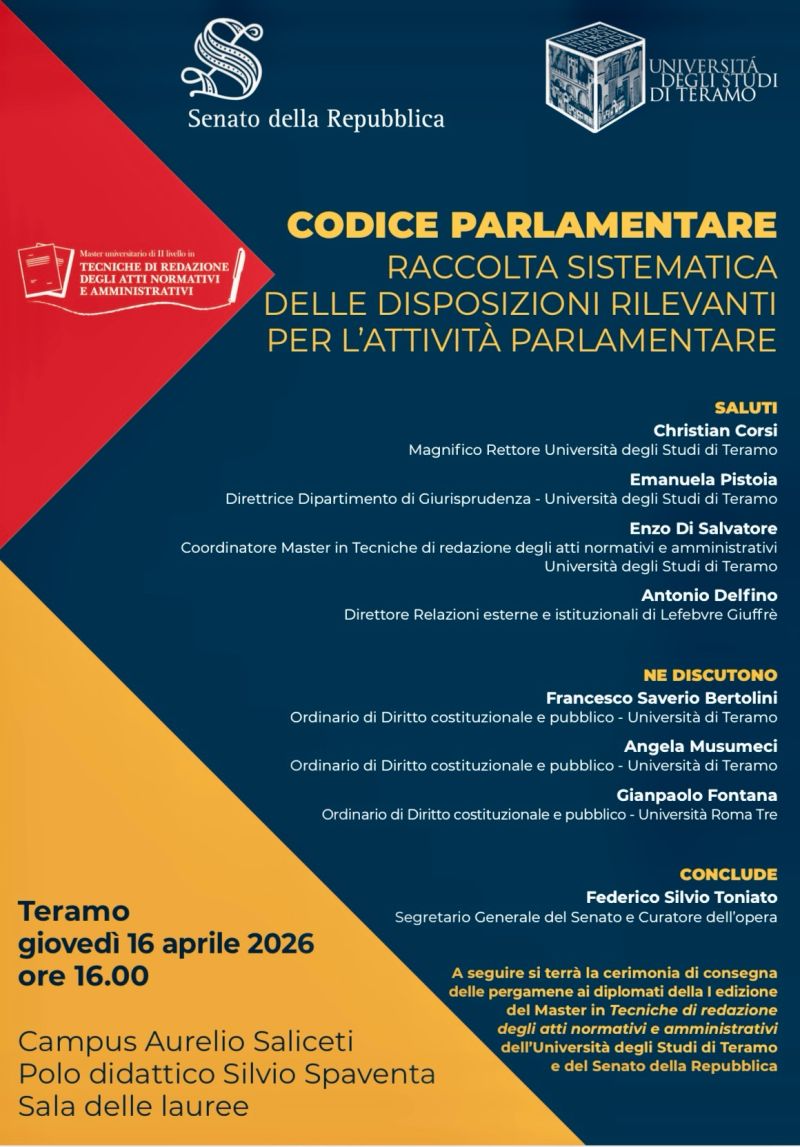Codice parlamentare - Raccolta sistematica delle disposizioni rilevanti per l'attività parlamentare