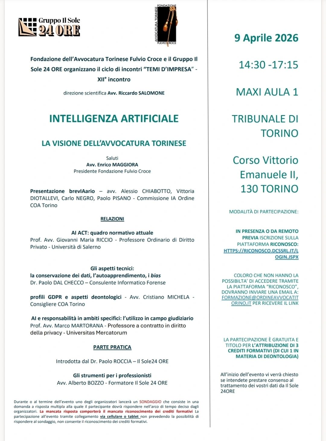 Intelligenza artificiale: la visione dell'avvocatura torinese