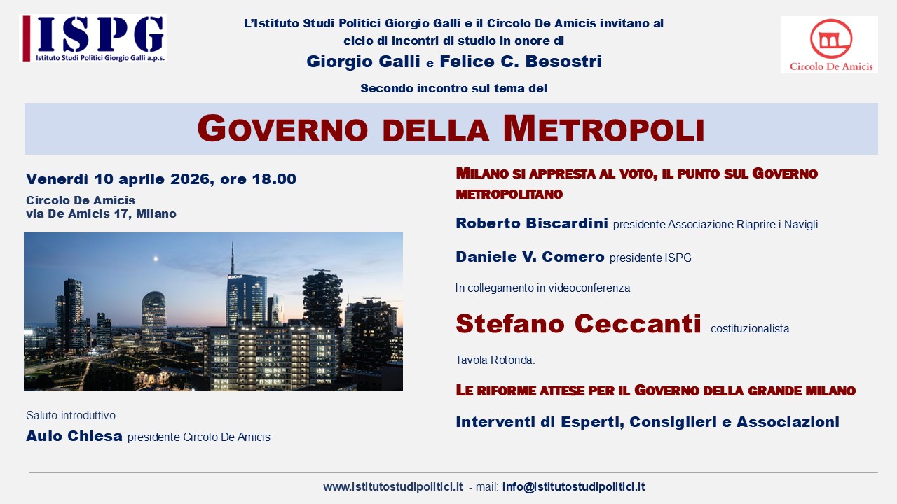 Secondo incontro sul tema del governo della metropoli