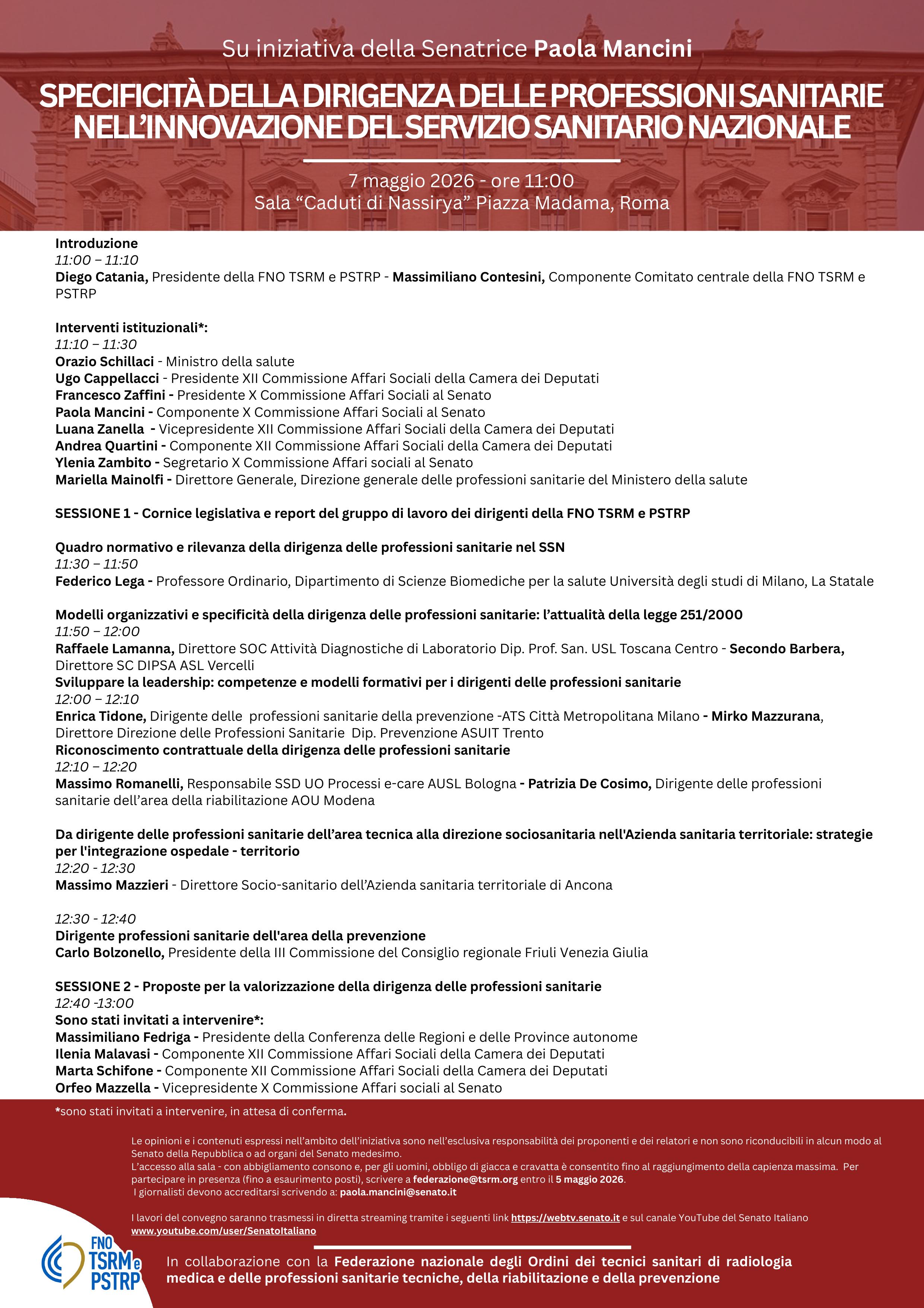Specificità della dirigenza delle professioni sanitarie nell’innovazione del servizio sanitario nazionale