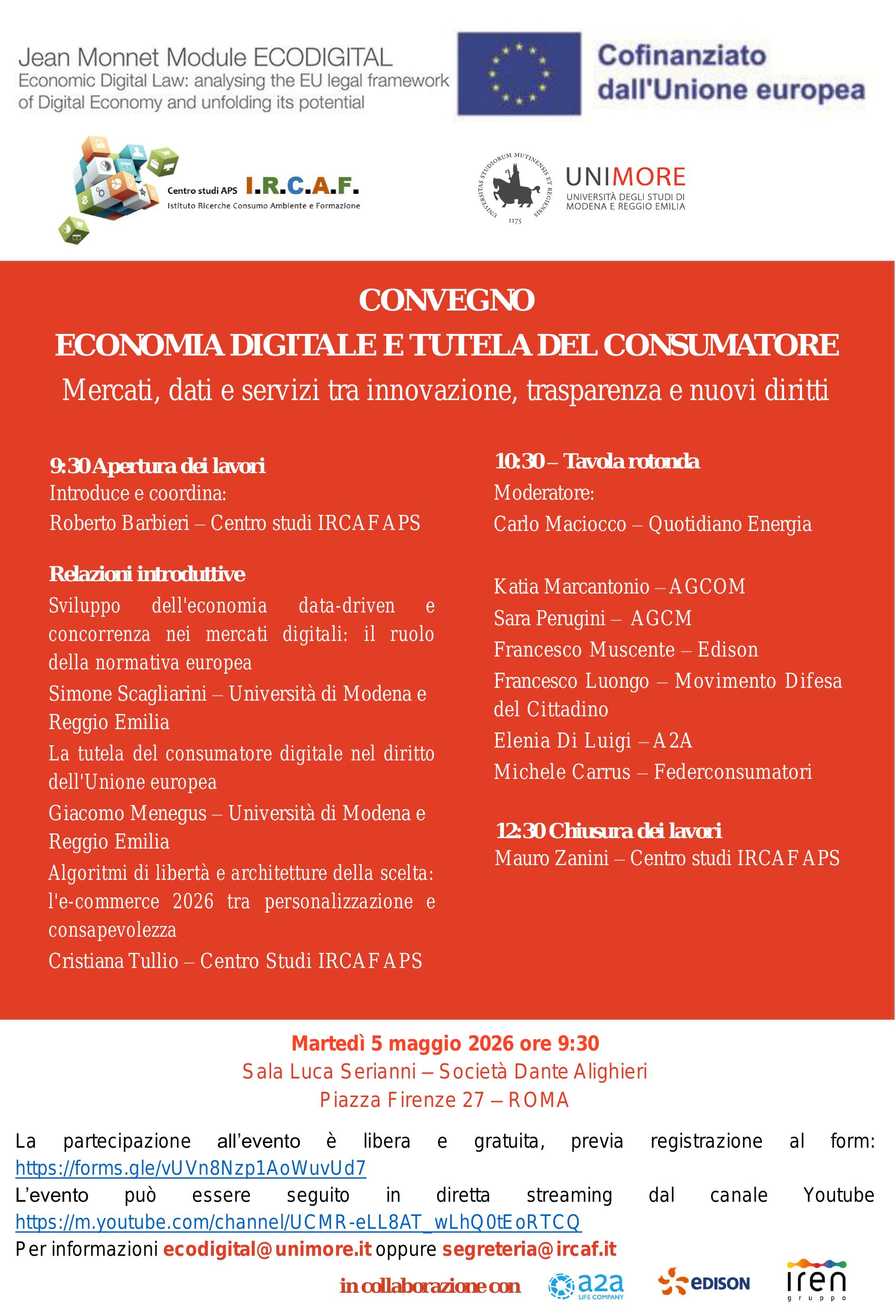 Convegno sull'economia digitale e tutela del consumatore