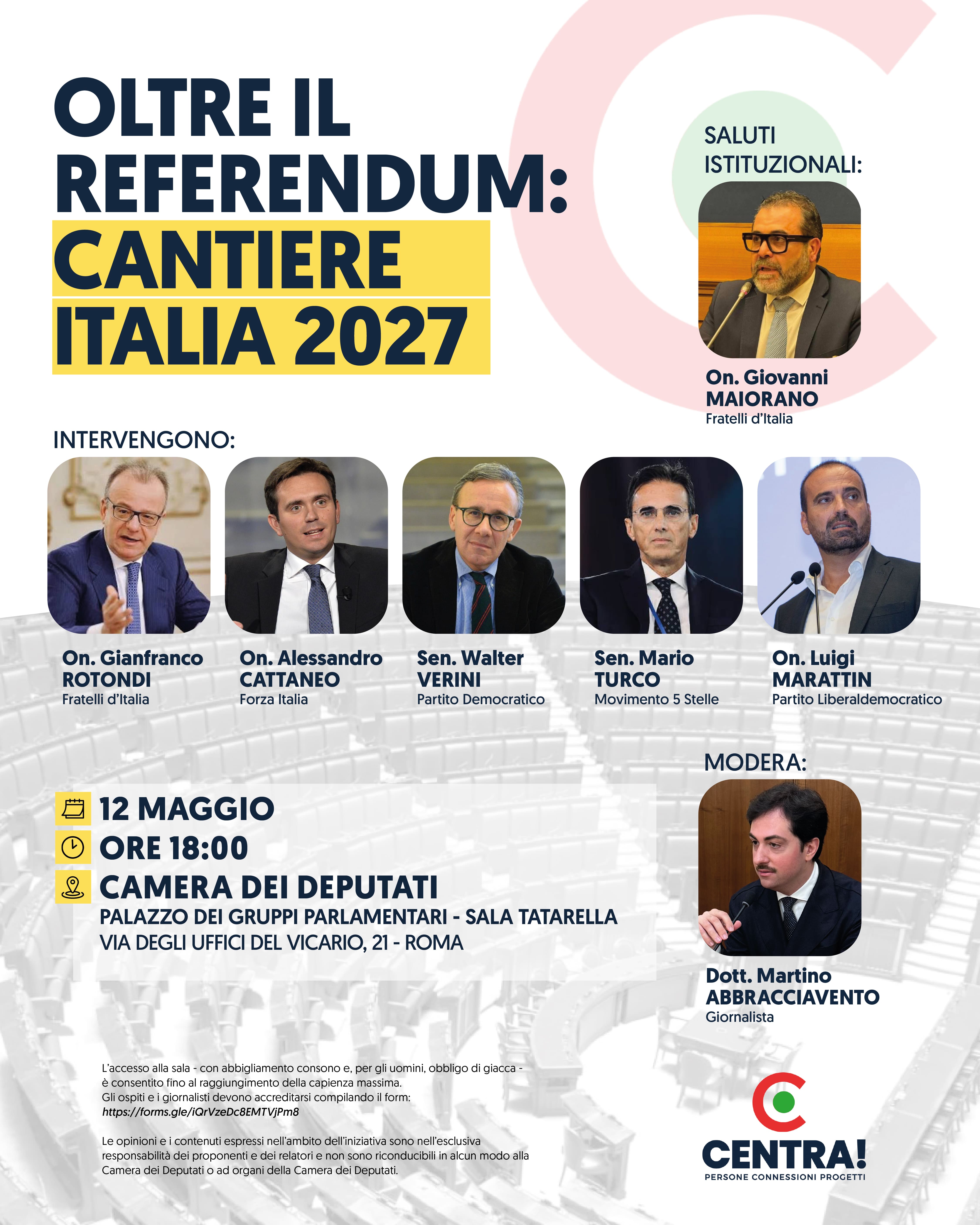 Oltre il Referendum: cantiere Italia 2027