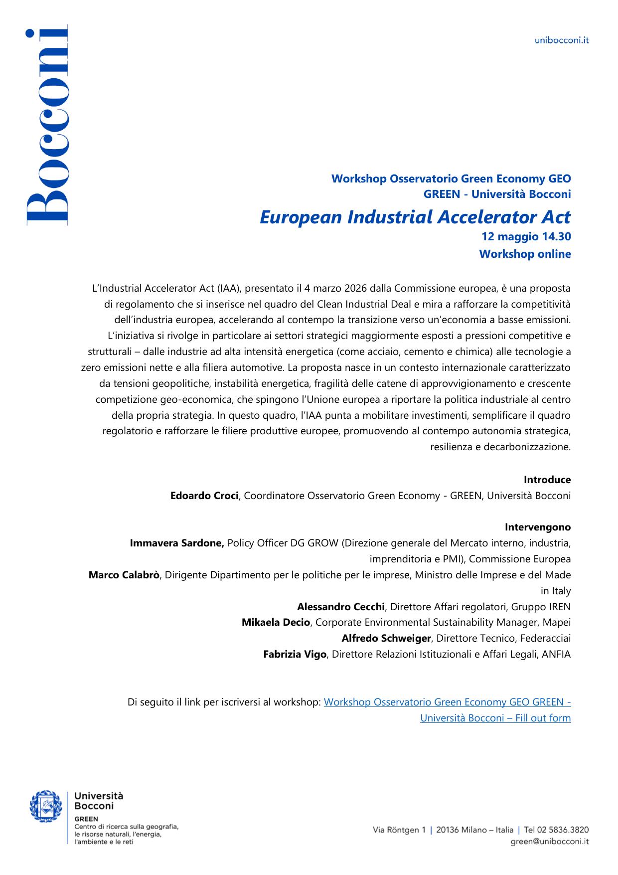 European industrial accelerator act