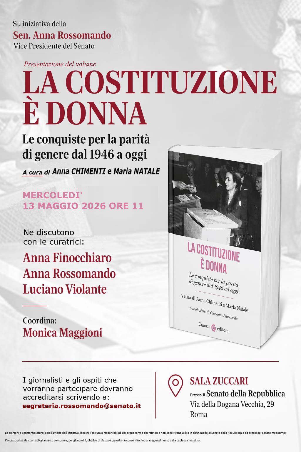 Presentazione del volume: "La costituzione è donna"