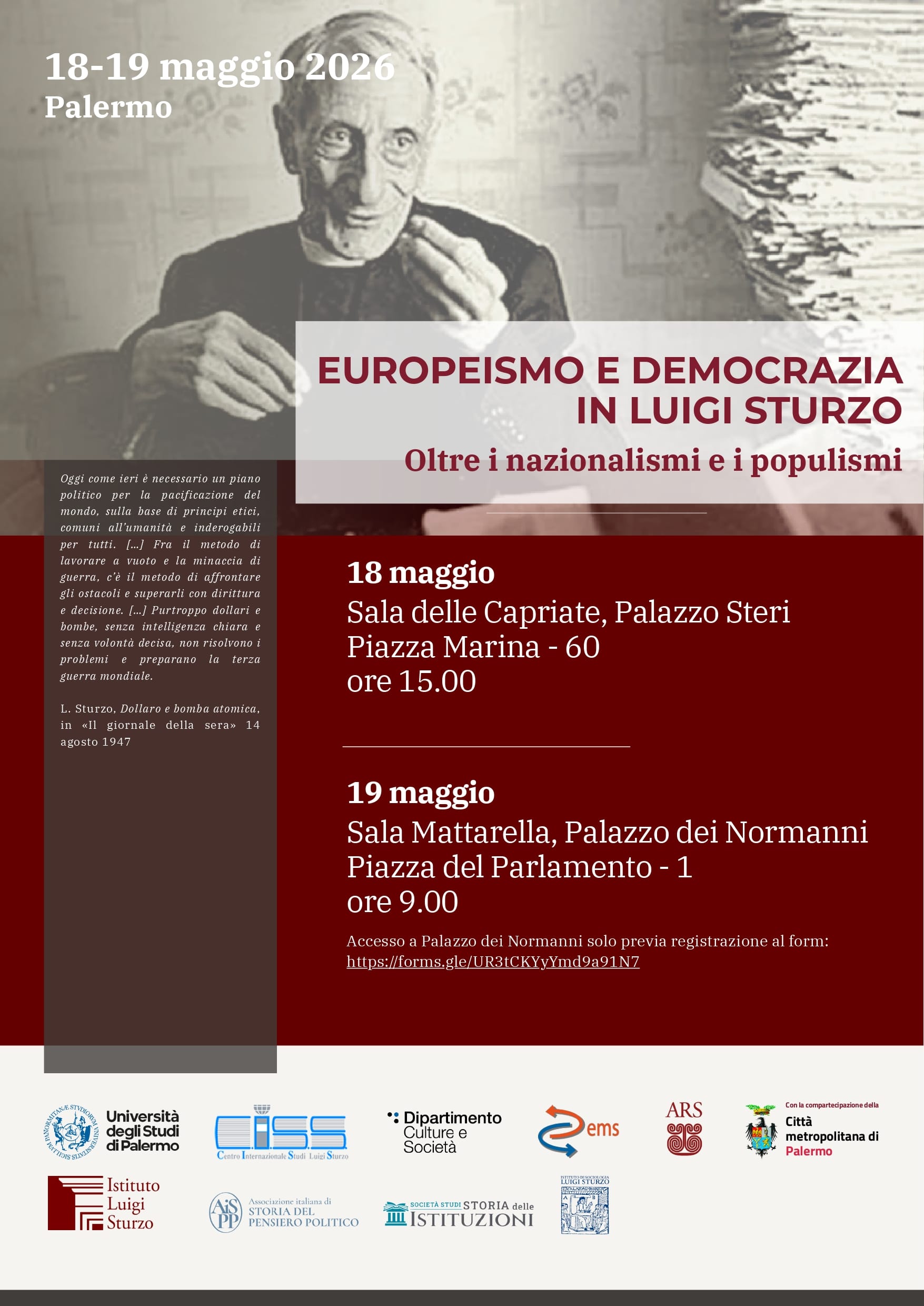 Europeismo e democrazia in Luigi Sturzo. Oltre i nazionalismi e i populismi