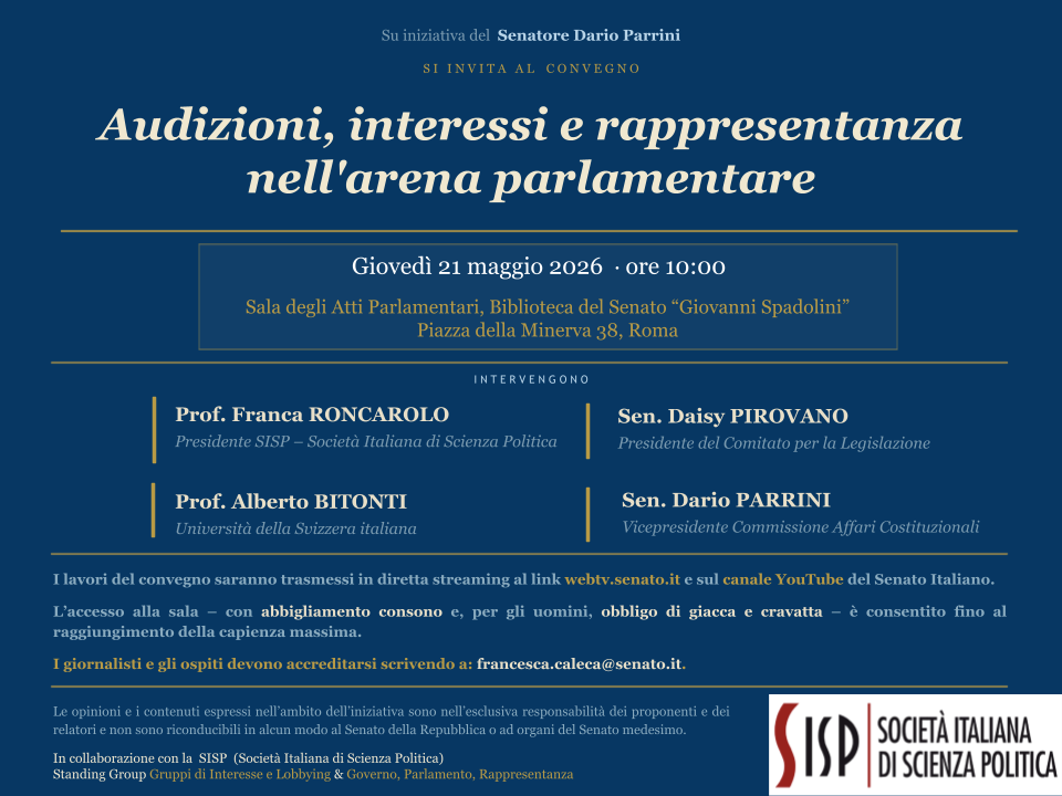 Audizioni, interessi e rappresentanza nell’arena parlamentare